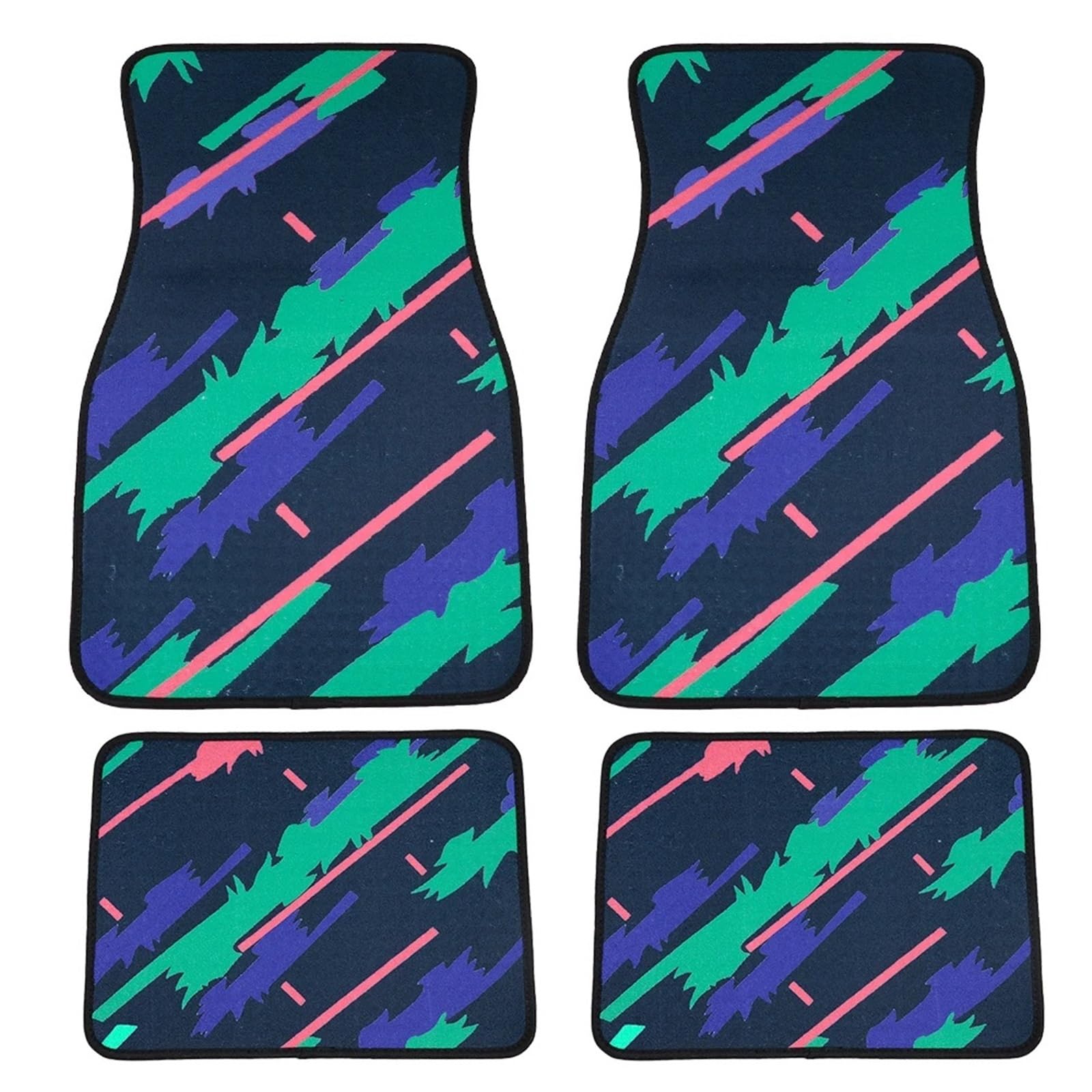 Gumowe dywaniki samochodowe 4 sztuki/zestaw Konfetti Tkanina Mata Pluszowy Dywan Dywan Antypoślizgowe Dywaniki Podłogowe JDM Dywaniki Samochodowe Podkładka Ochronna(Plush-Multicolor)