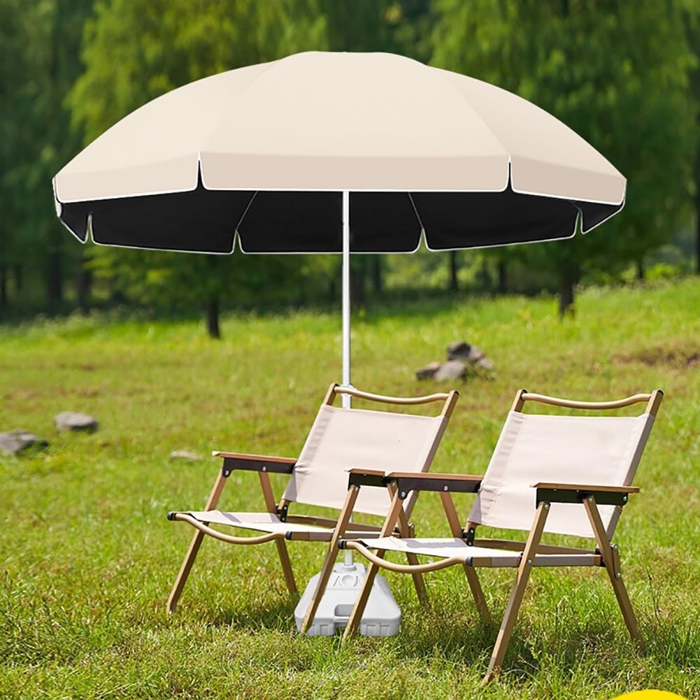 Parasol plażowy chroniący przed promieniowaniem UV: 1,8 m 2,1 m przenośny okrągły parasol ogrodowy na zewnątrz z 8 żebrami i regulacją wysokości