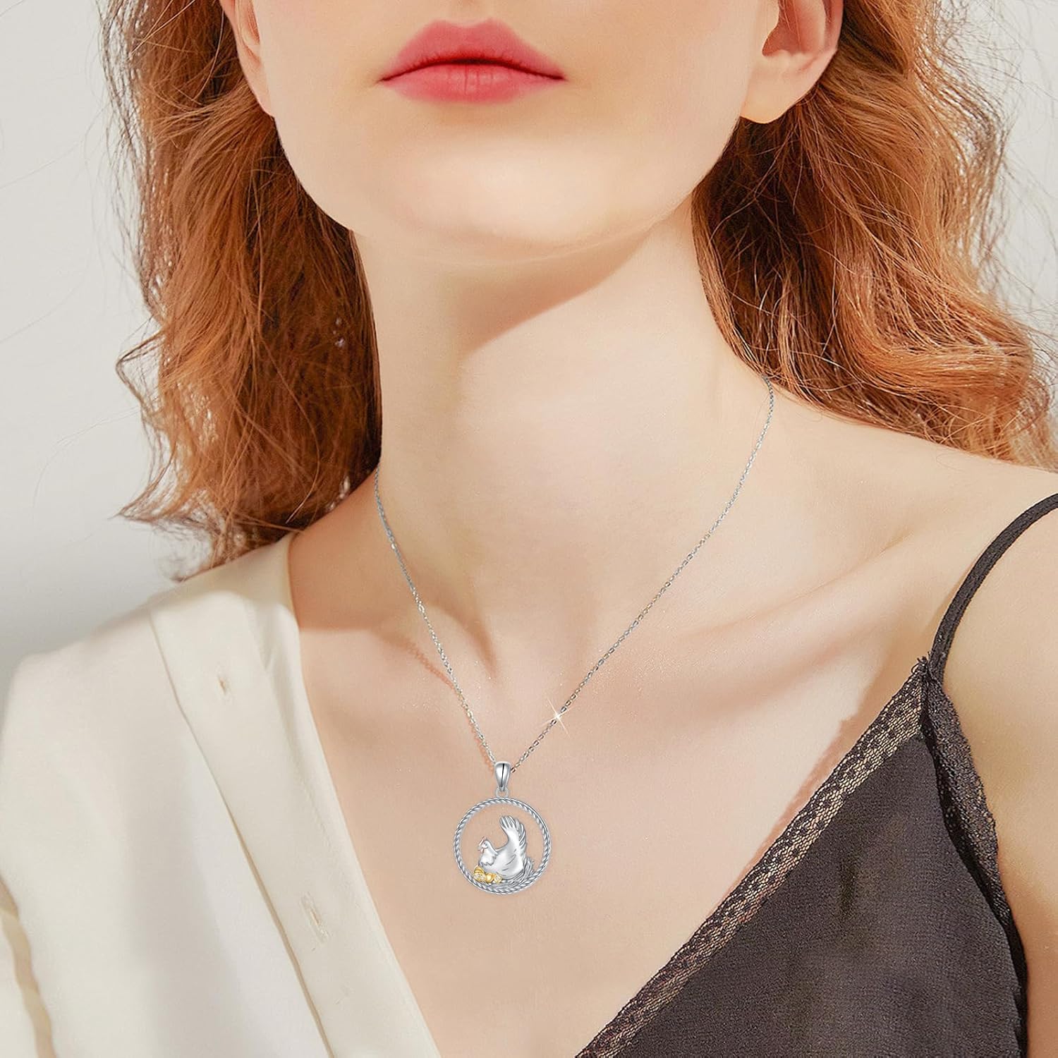 Alphm 925 Sterling Silver Chicken Capybara Raccoon Highland Cow Axolotl Necklace Cute Animal Necklace Jewelry for Women - Image 2