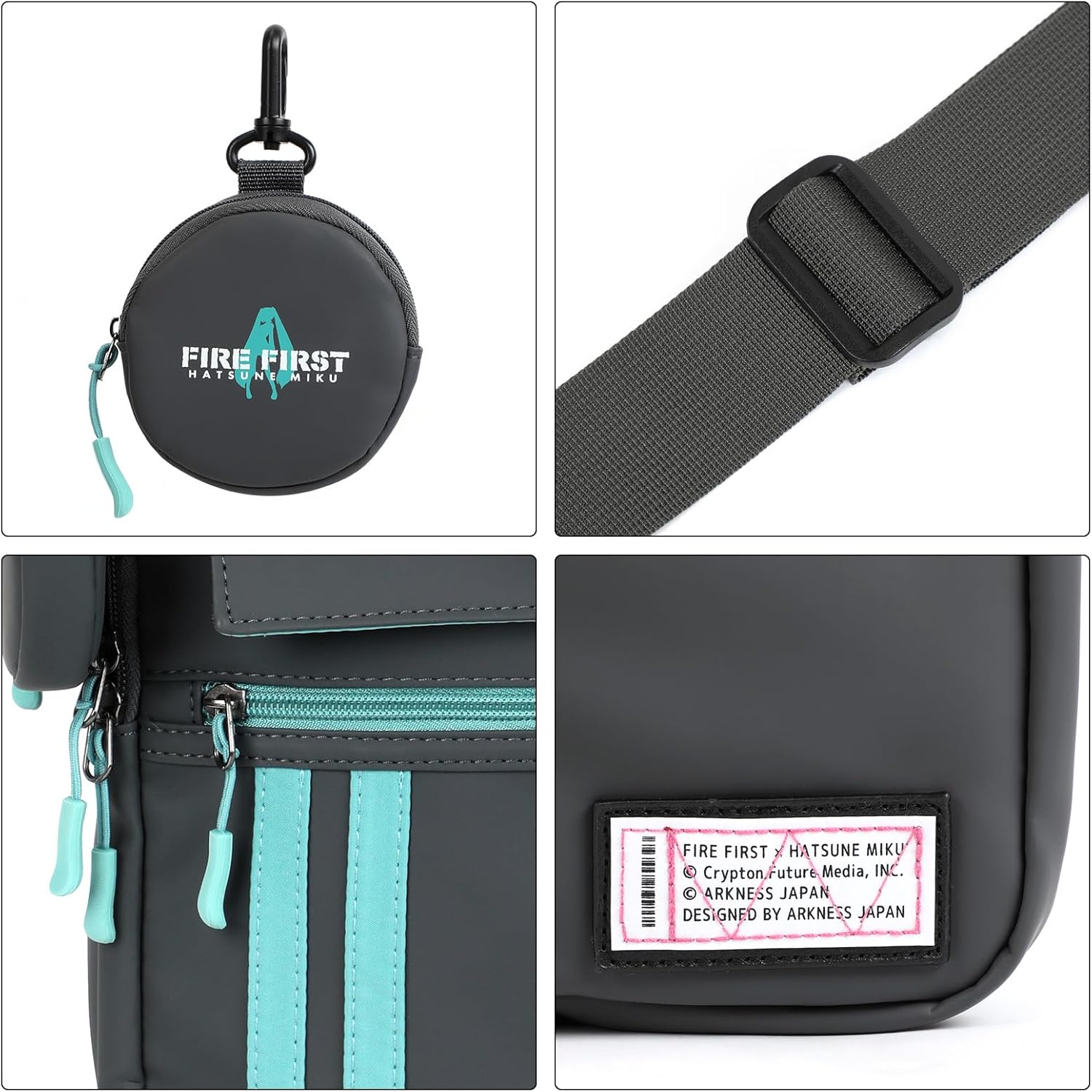 FIREFIRST X Hatsune Miku Collaboration Crossbody Bag,Miku Merch Suitable for Miku Cosplay Anime Shoulder Bag