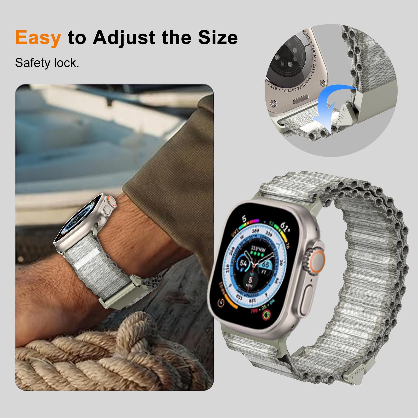 Nylon Strap for Apple Watch Ultra 2 49mm Strap - Image 4
