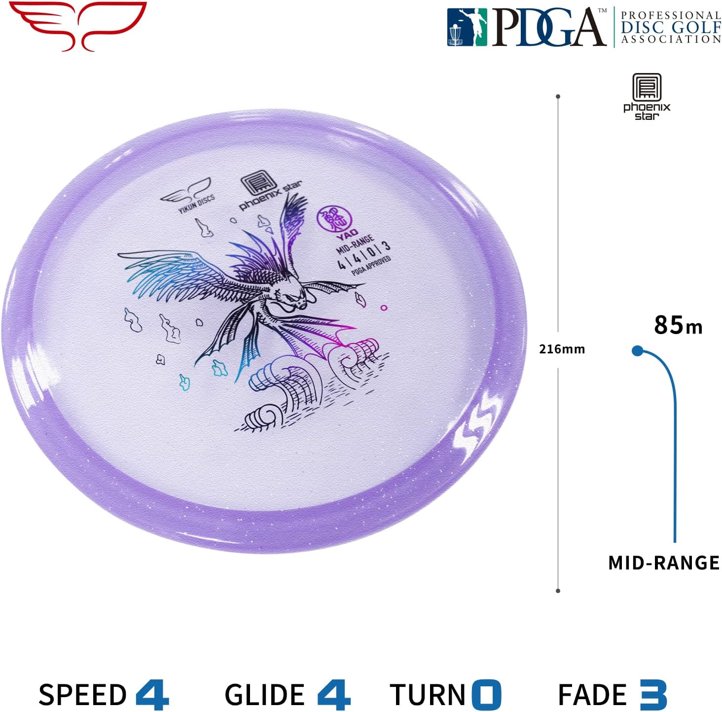 Yikun Distance Driver Glaze Line Xihe and Overstable Midrange Disc Yao