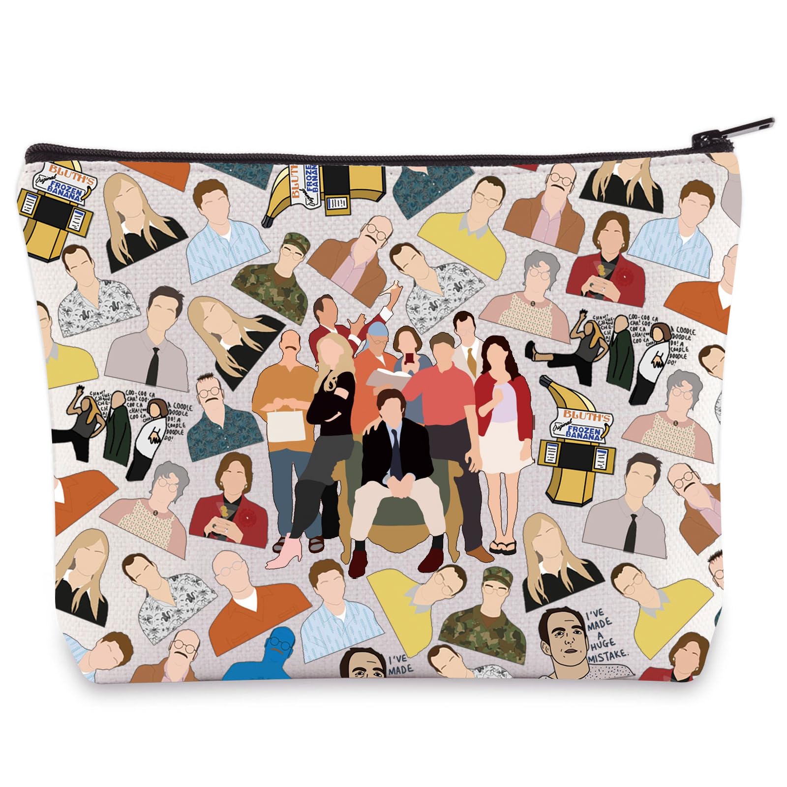 WZMPA Michael Bluth Fans Michael Bluth Gob Bluth Inspired Gift Lindsay Bluth Fünke Makeup Zipper Pouch Bag Comedy Show Merchandise (Frozen Banana)