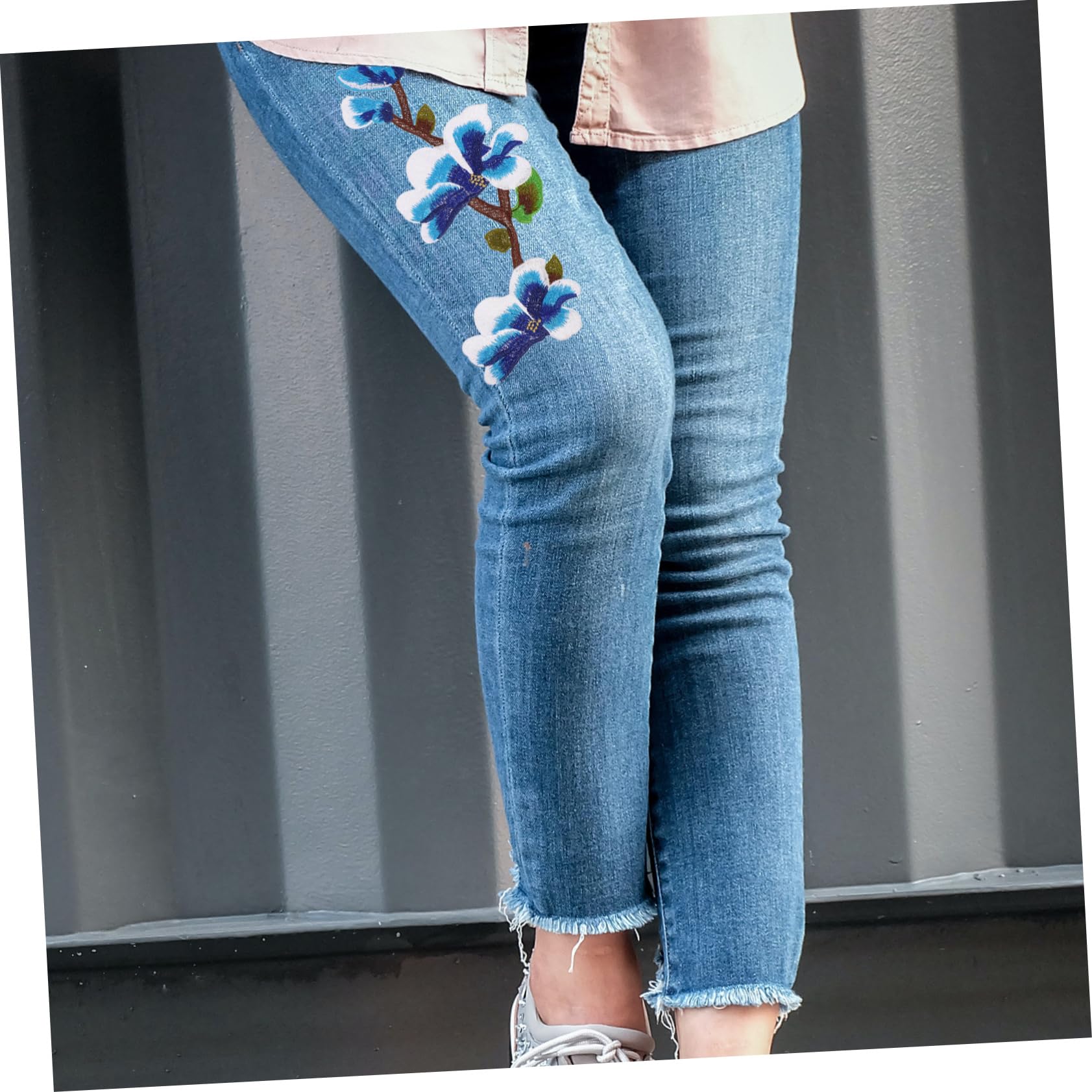 Aplicaciones para ropa, Parches de tela flores bordadas, 2 juegos parches delicados apliques florales