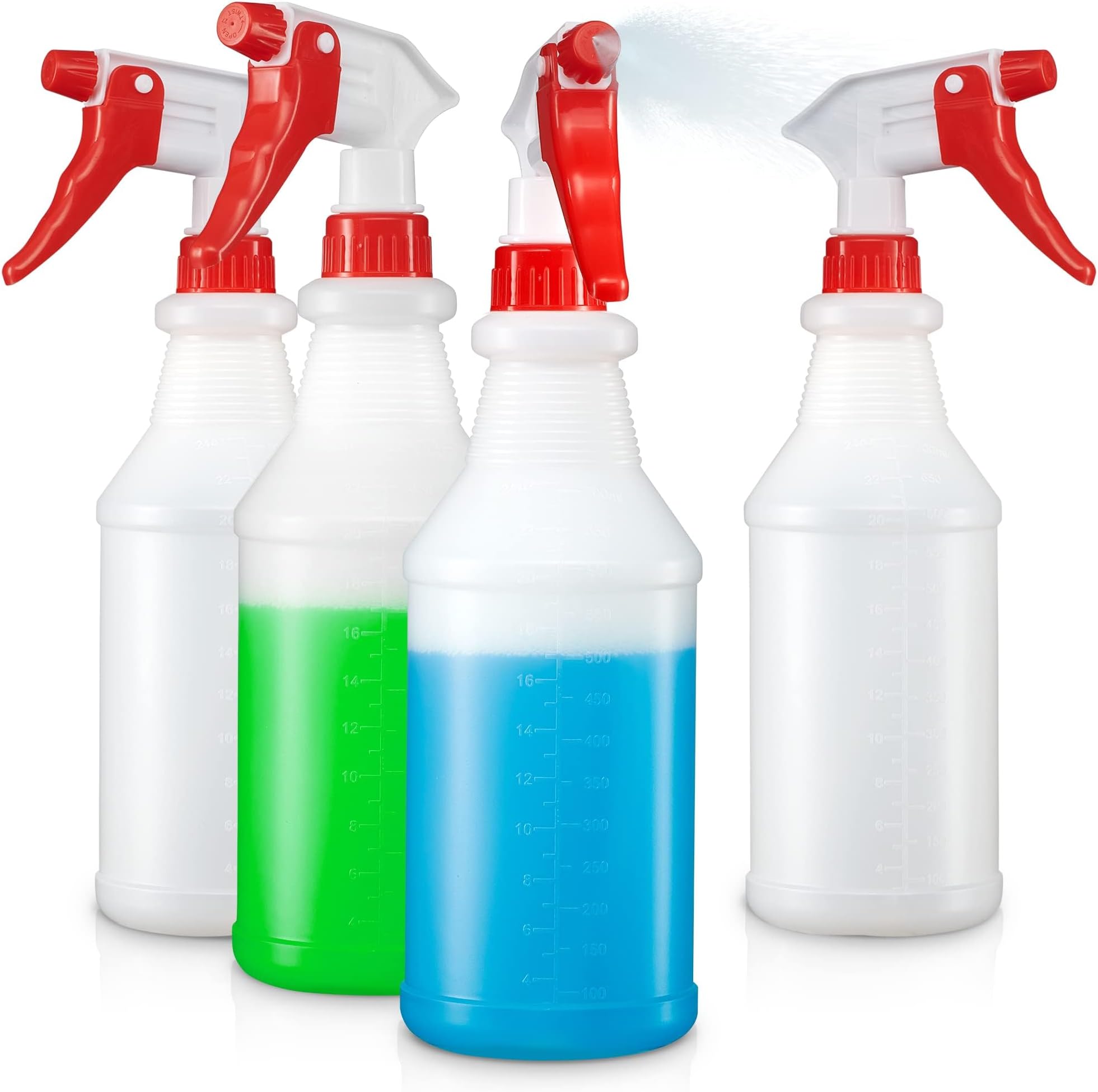 SUPER+ 2 Pack Plastic Spray Bottles 24 OZ – Leak Proof, Adjustable Nozzle, Empty Spray Bottles For Cleaning Solutions, Plants, Pet, Or Diy Spray Bottle