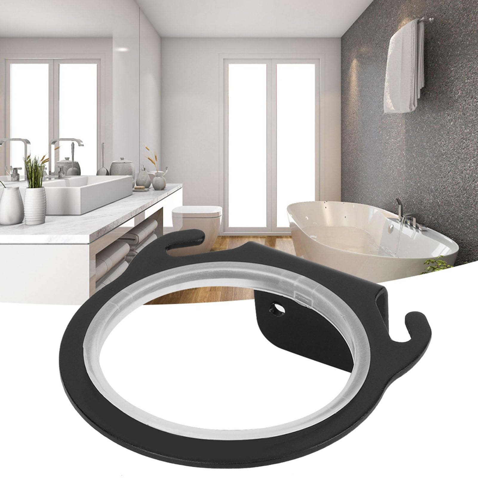 KIMISS Estante para Secador de Pelo de Aluminio Montado en la Pared, Organizador de Estante para Secador de Pelo para Tocador del Hogar, Estación de Soporte para Secador de Pelo