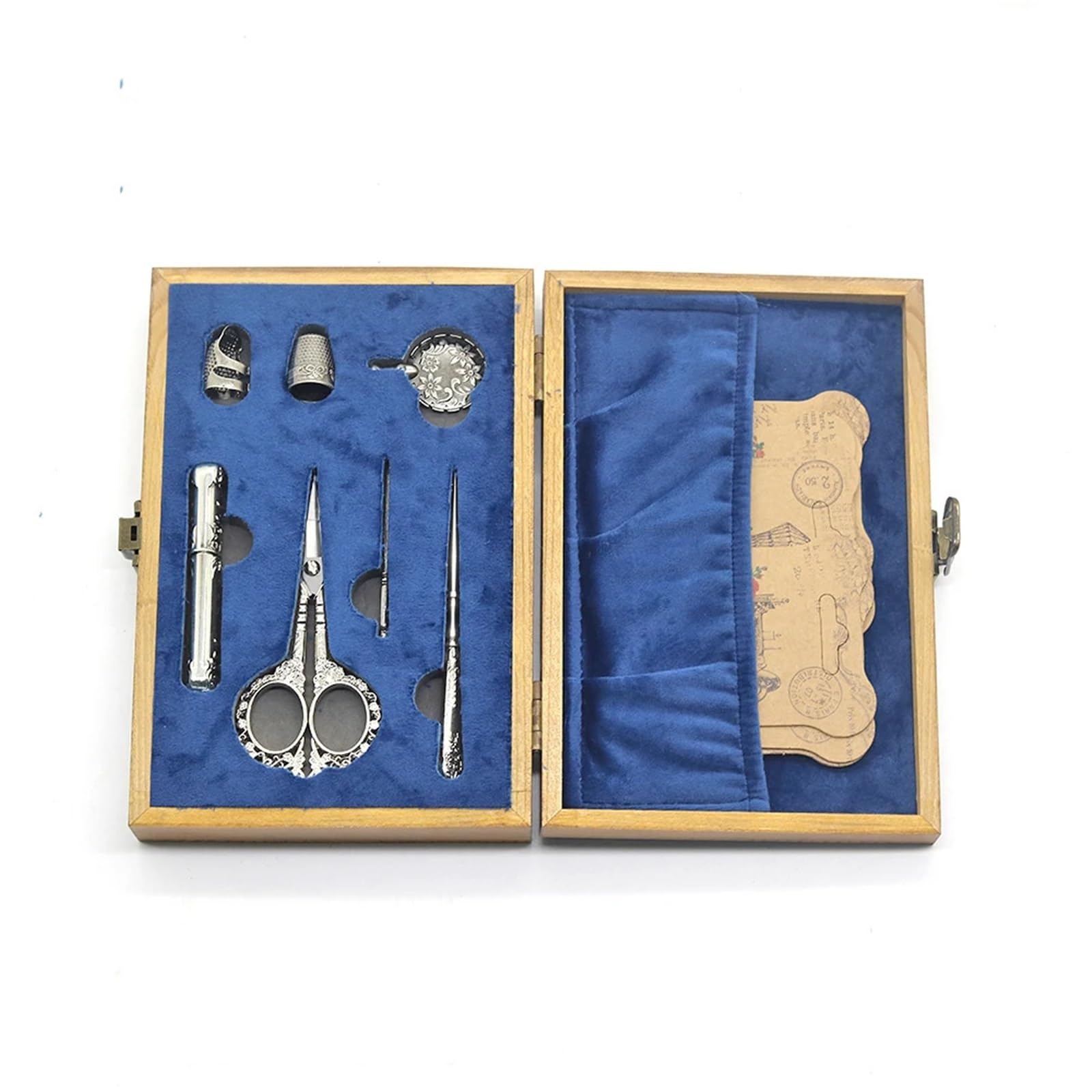 Kit de Costura Grande Profesional Kits de Tijeras for Bordar, Tijeras Vintage con Estuche for Agujas de Coser, enhebrador de dedal, Kit de Costura for Costura(Color2)