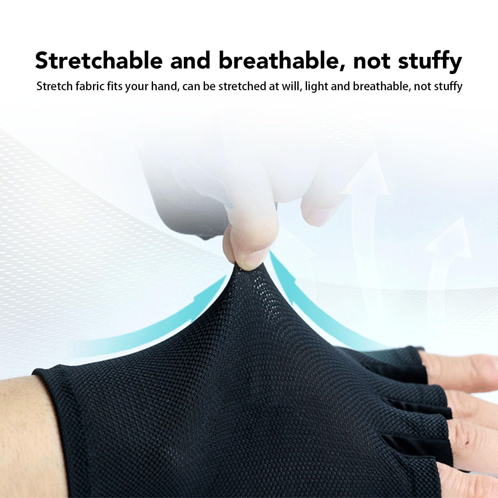 Lightweight Breathable Half Finger Cycling Gloves for Men Women, with Anti Slip Shock Absorbing Pad, High Elasticity Fabric, Reflective Strips, Convenient Tabs for Sports Workout (S)