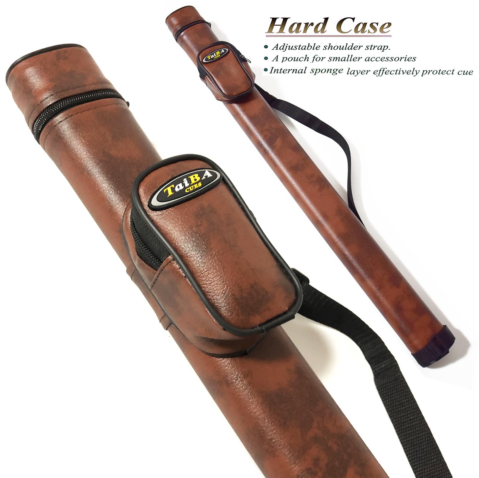 TaiBA Palo de billar de 2 piezas con funda 1 x 1, punta de 13 mm, 58 pulgadas, palo de billar profesional de madera dura de arce canadiense de 19 a 20 onzas (seleccionable), azul, negro, rojo, gris
