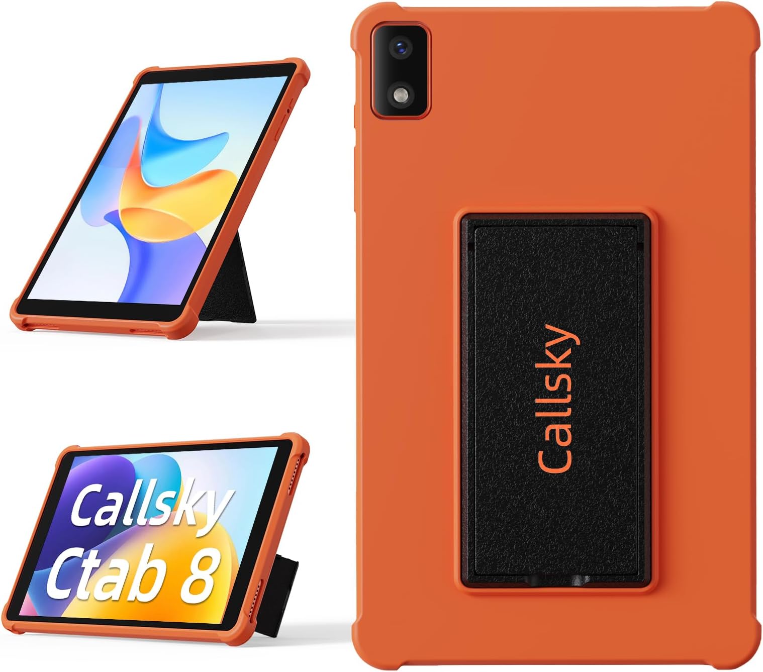 Ctab 8 Case for 8-Inch Tablet with Dual-Angle Stand, Shockproof Silicone and TPU Protective Cover with 2 Angles Modes for Work & Entertainment (Compatible with Ctab 8 2024/2025 Model)