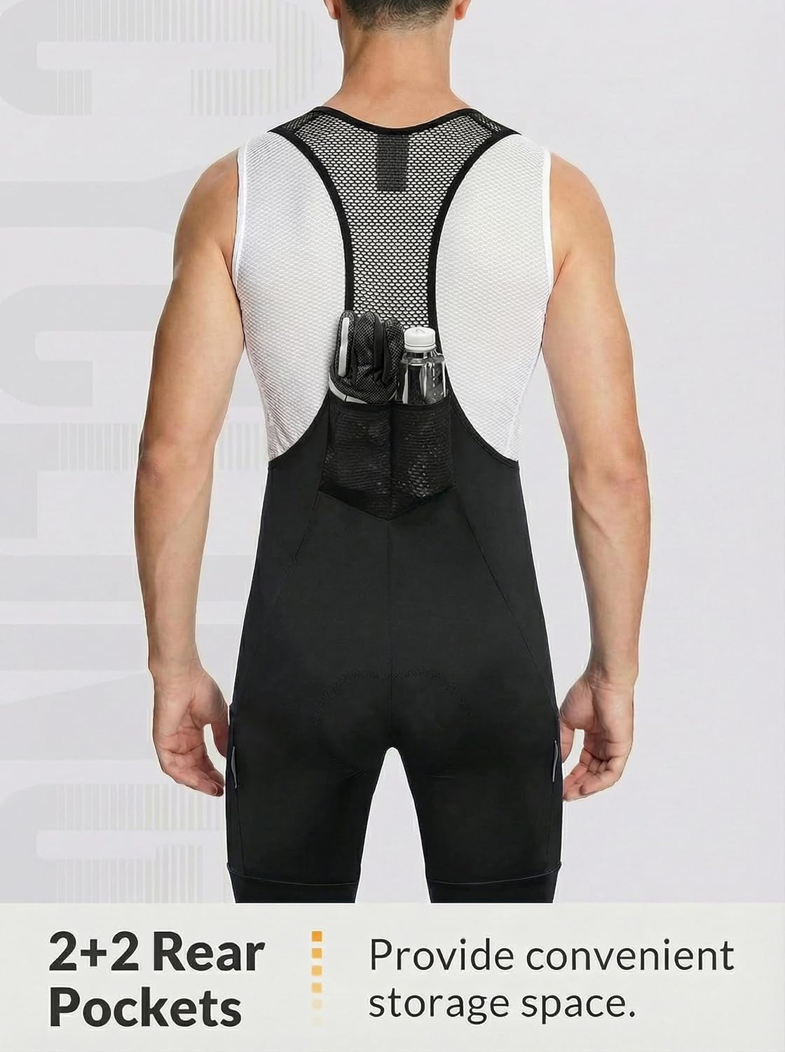 qualidyne Cycling Bibs Men, 4D Padded Road Bike Bib Shorts with Pockets, Biking Bicycle Shorts UPF50+ - Image 2