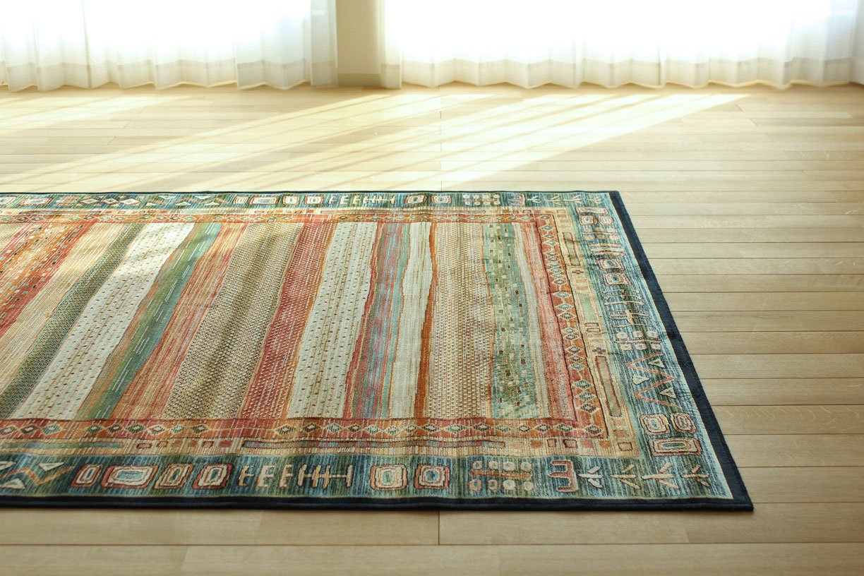 Amazon｜ギャベ柄 薄型 ラグ ノマド マルチ カラー サイズ 約 160х230