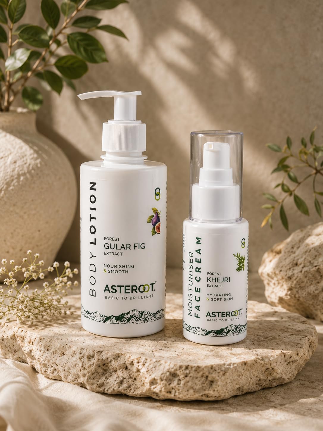 ASTEROOT Body Lotion 250ml & Moisturiser Face Cream 50gm Combo Pack | Daily Skin Care Kit for Men & Women | Lightweight Body Moisturizer & Hydrating Face Cream | Non-Greasy Formula-image-0