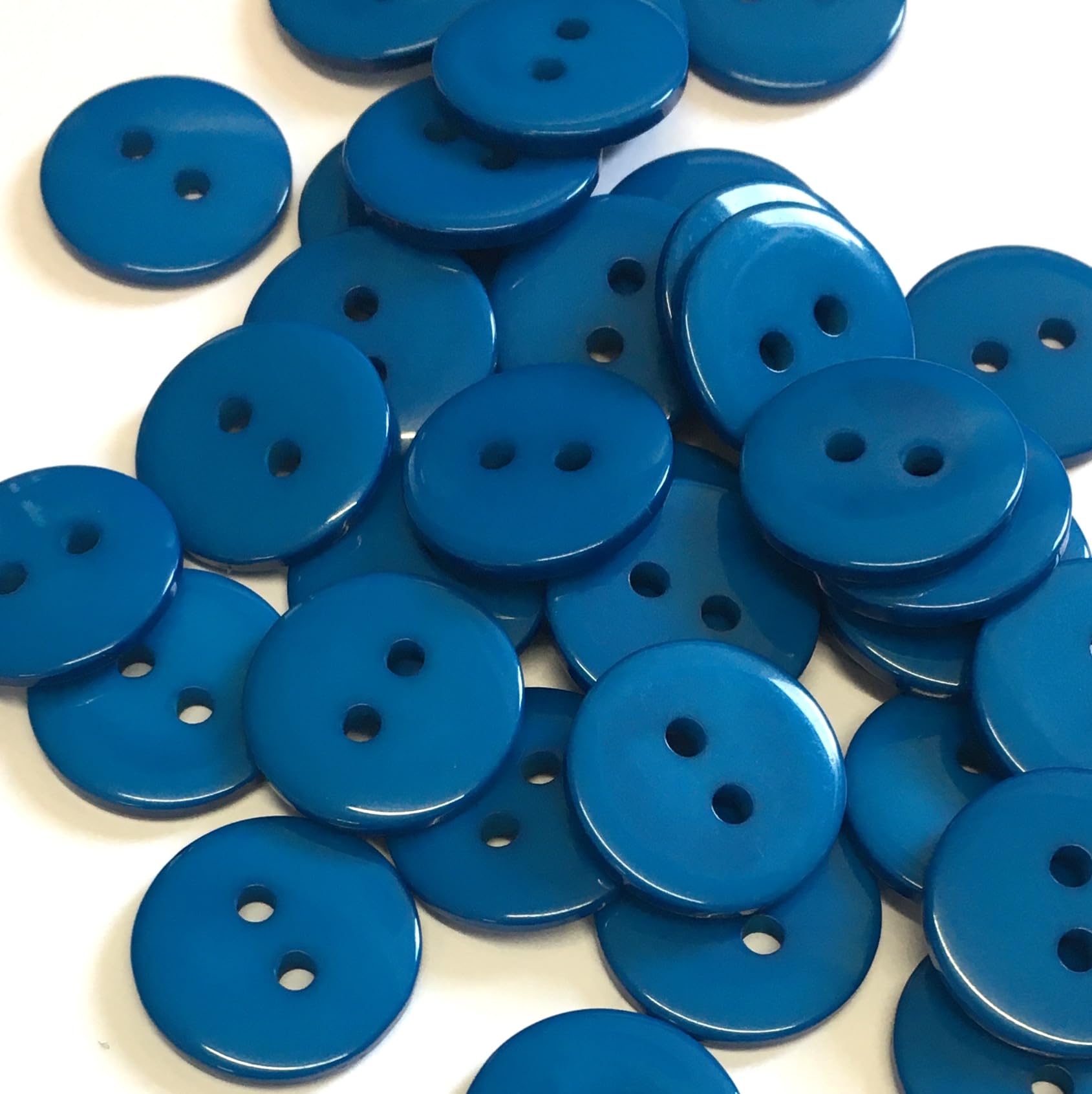 Pack of 20, 15mm Shiny Round Buttons (Dark Blue)