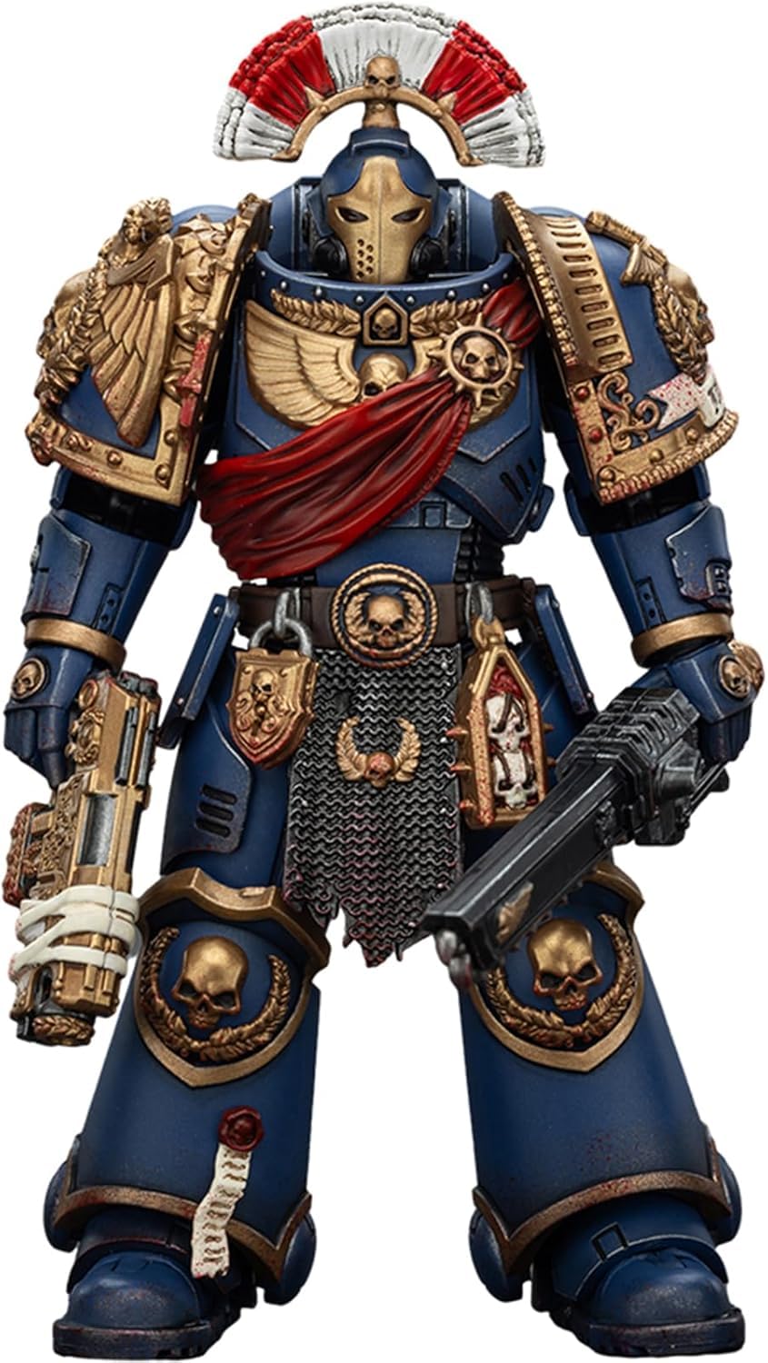 JOYTOY Warhammer 40 000 1/18 Ultramarines Relic Secundus pancerz z karabinem śrubowym, mieczem łańcuchowym i pistoletem śrubowym, 12,8 cm, zestawy kolekcjonerskich figurek akcji