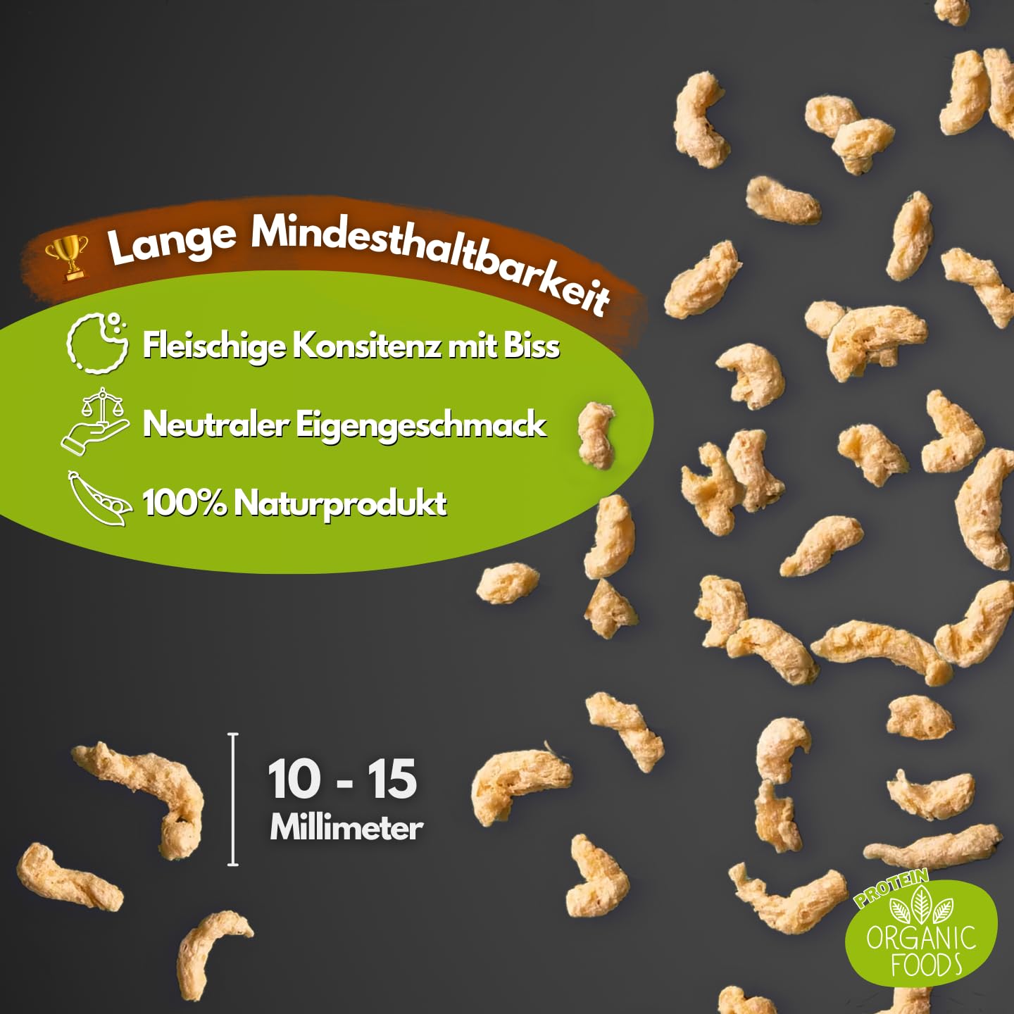 7 kg Vorteilspackung - Erbsenprotein Schnetzel / Veganes Hack - Viel Protein - 100% aus europäischen Erbsen - lange Haltbarkeit - Erbsenschnetzel / Protein Chunks - Vegan