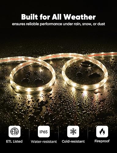 Miniatura 5 de GZBtech Tira de luces para exteriores de 16.4 pies, luces programables que cambian de color RGBWW para festivales con blanco cálido y frío, IP65