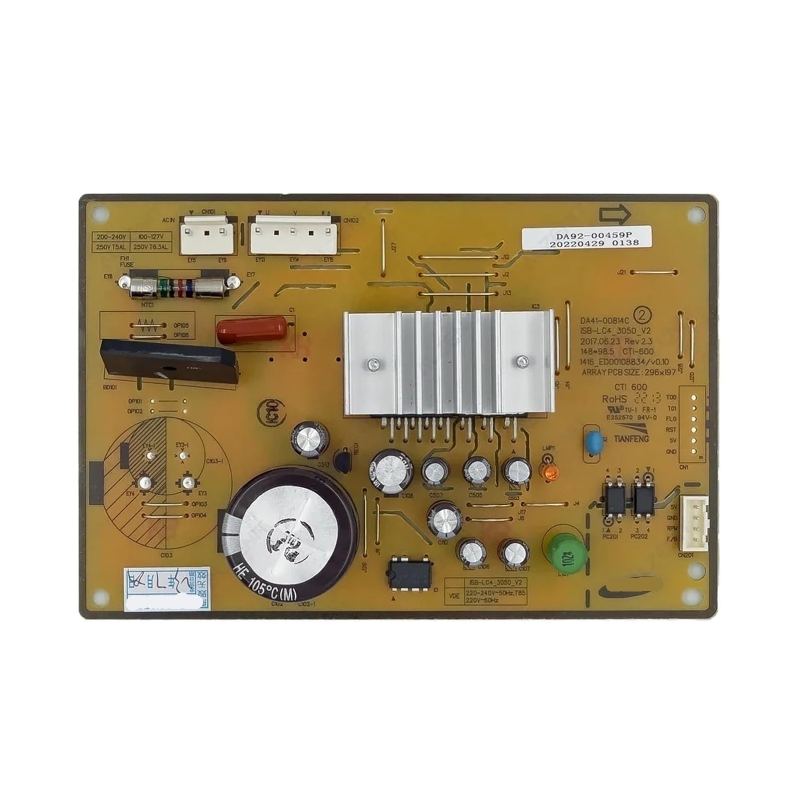 Jweinenl One Color Refrigerator Control Board ，Compatible For Samsung，Da92-00459P Da92-00459T Da41-00814A Da41-00814C Fridge Motherboard Freezer ,Pcb