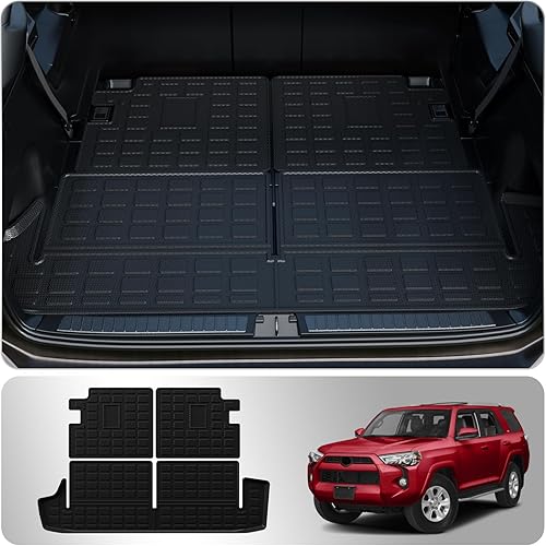 Tapete de carga compatible con Toyota 4 Runner 2010-2024 de 7 asientos, alfombrilla de maletero de carga para todo tipo de clima, accesorios para