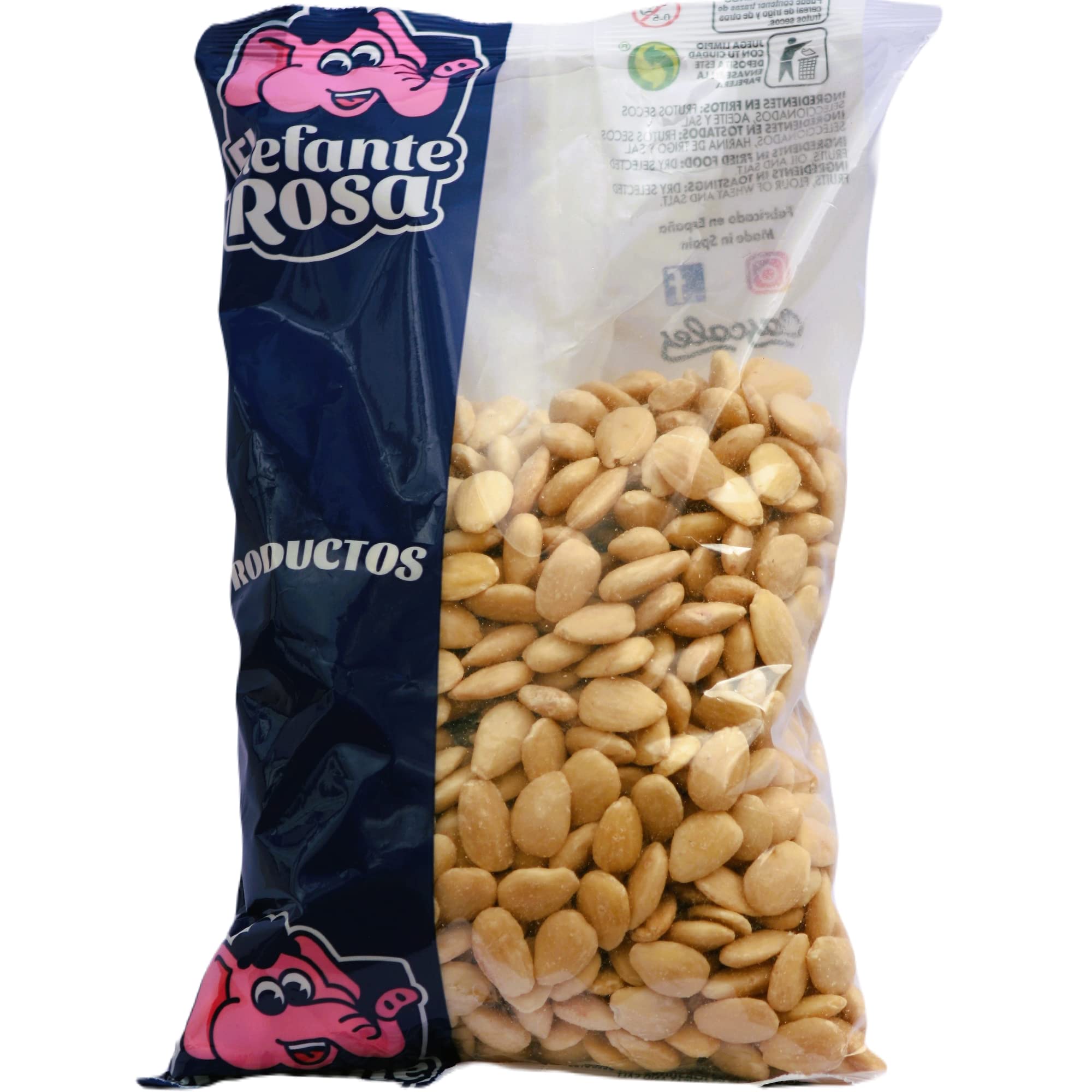 Almendras Peladas Crudas Bolsa de 1 Kg El Elefante Rosa - Fuente Rica y Saludable de Proteínas y Vitaminas - Almendras Naturales Enteras para una Dieta Balanceada y Snack Saludable