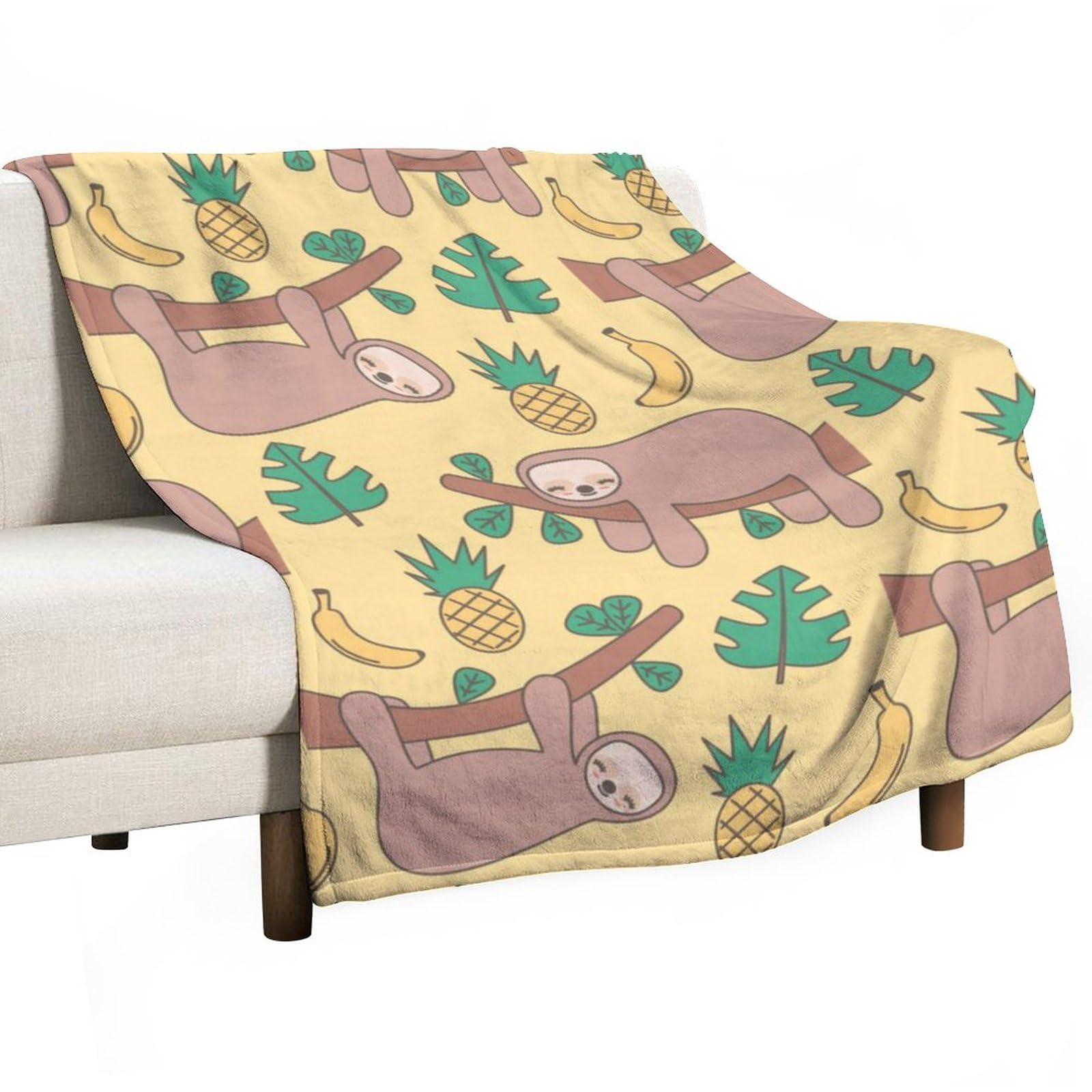 Couverture flanelle paresseux pour soirée cocooning au salon