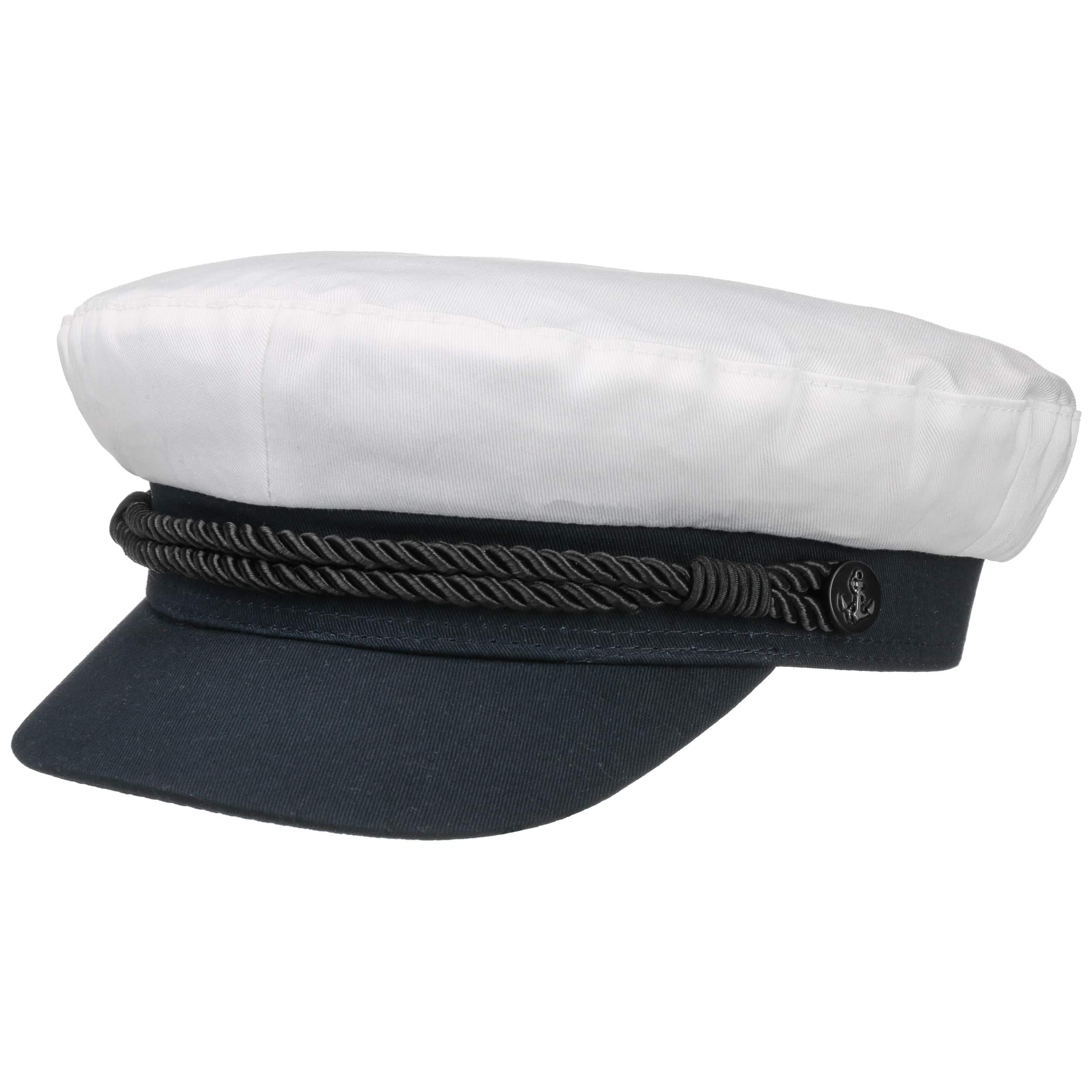 HAMMABURG Casquette de Marin White Starline Femme/Homme - Bonnet Capitaine avec Visiere Hiver Automne Ete Printemps Printemps-ete