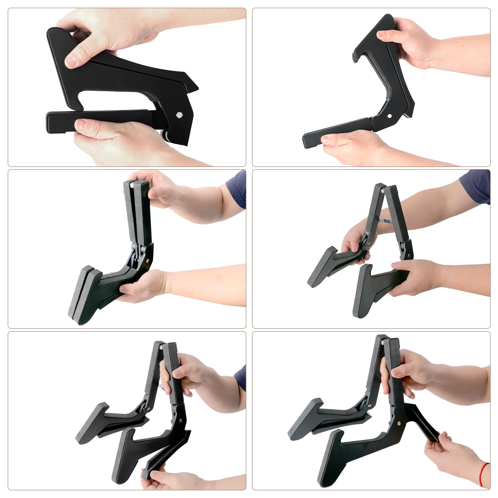 EASTROCK Klappbarer Ukulele Ständer ABS Ständer für Mandolinen/Violinen verstellbarer tragbarer Instrument für Ukulele Zubehör,Geeignet für Anfänger, Erwachsene und Profi-Künstler(Schwarz)