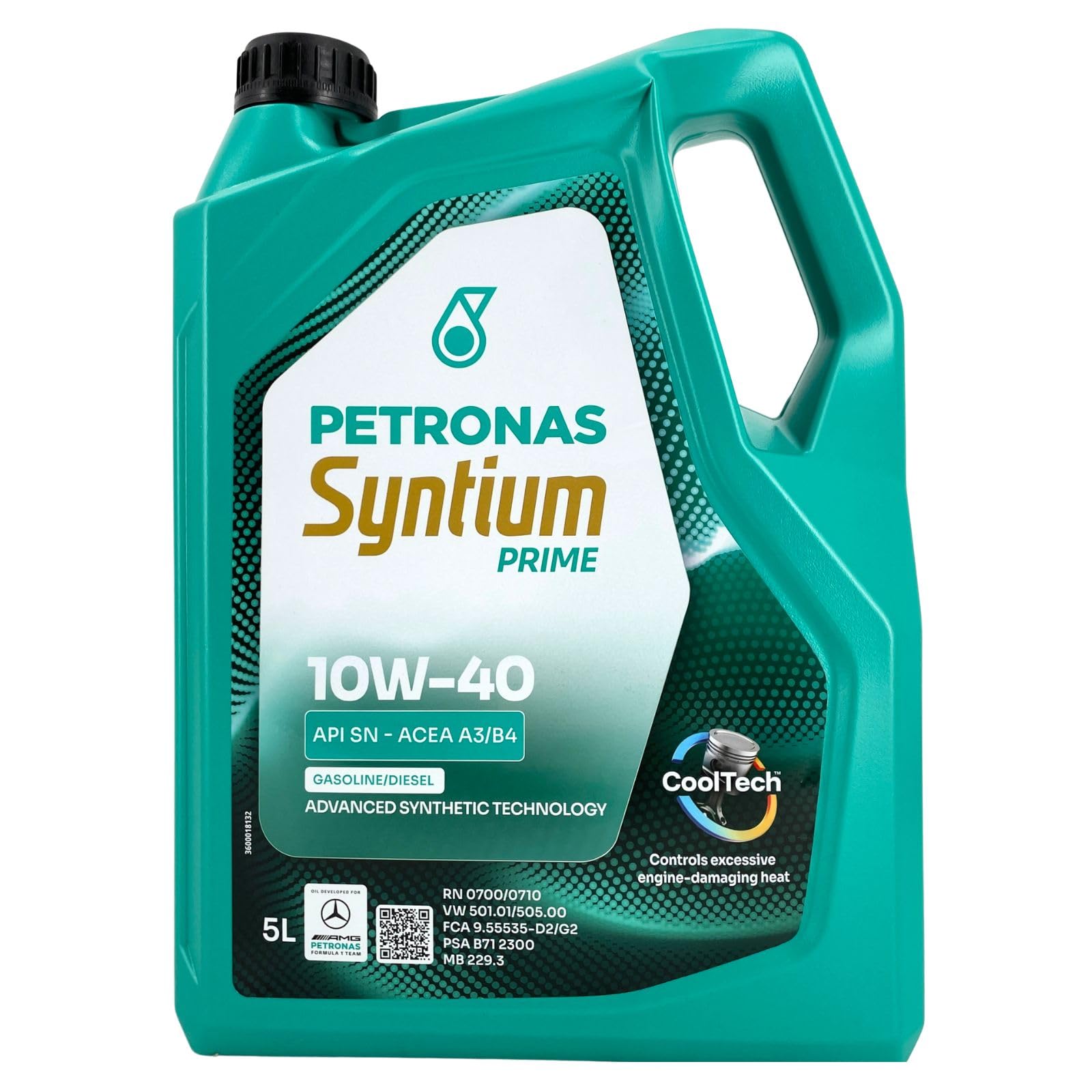 PETRONAS Aceite de motor 10W-40 Syntium ACEA A3/B4 API SN 800 EU 5L Compatible con PEUGEOT 208 I Hatchback CA, CC 2008 I A94, CU, FORD Fiesta Mk6 Hatchback CB1, CCN, JA8, JR8, NISSAN Qashqai II J11