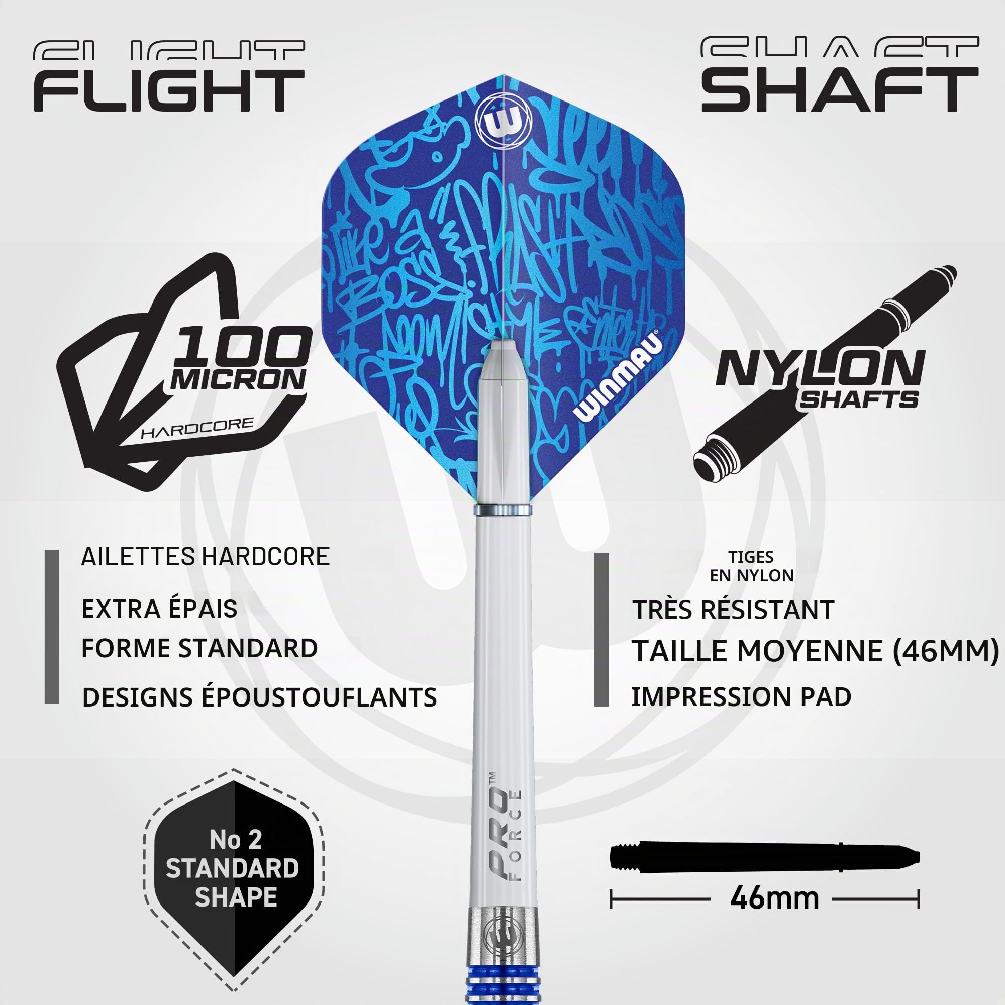 WINMAU Advance 500 Series Professional Tungsten Steeltip Darts Set with Flights and Shafts (Stems)