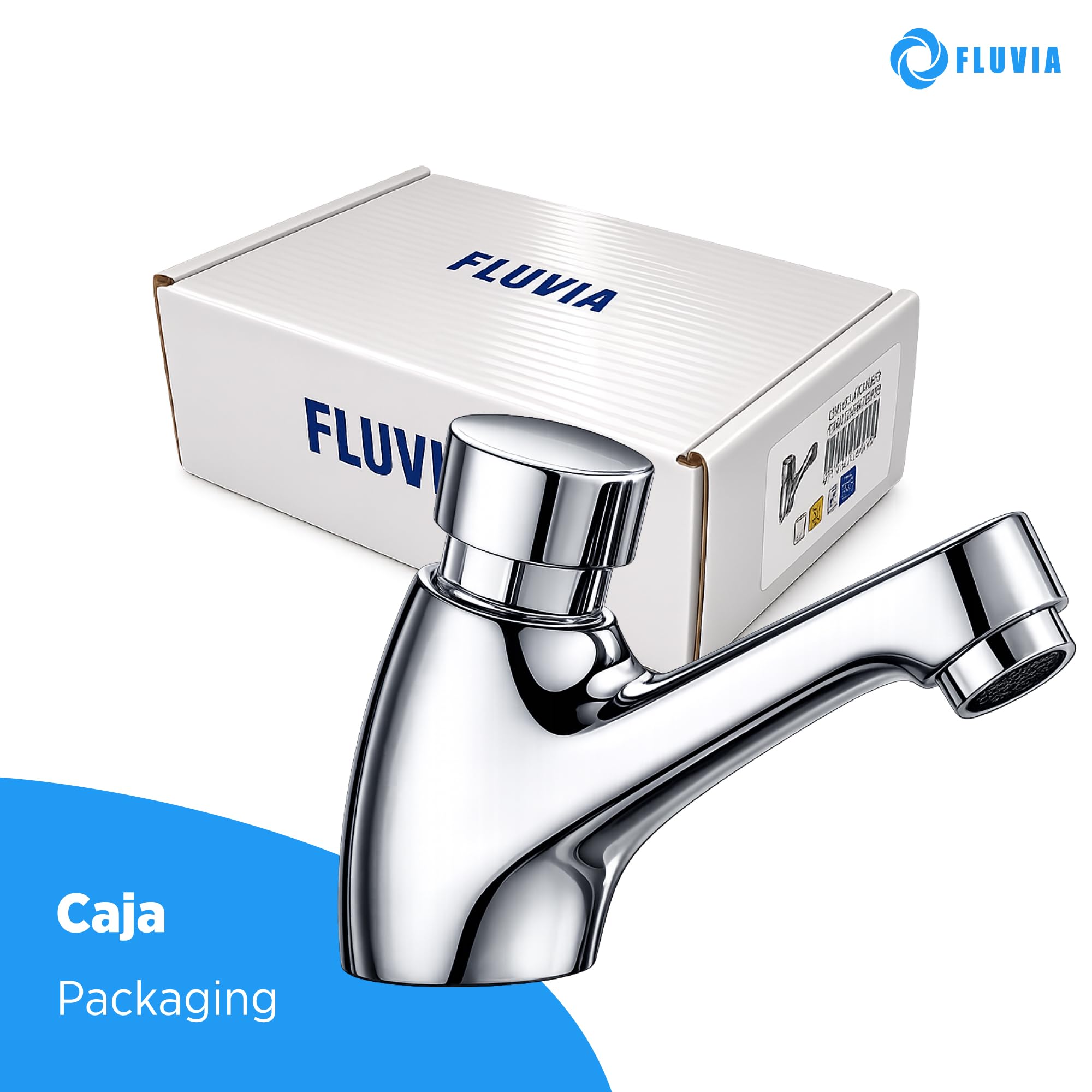 Rubinetto temporizzato per lavabo con pulsante cromato con chiusura automatica e cartuccia in ottone, nebulizzatore anti-spruzzo, filtro impurità, risparmio idrico, per bagno pubblico FLUVIA