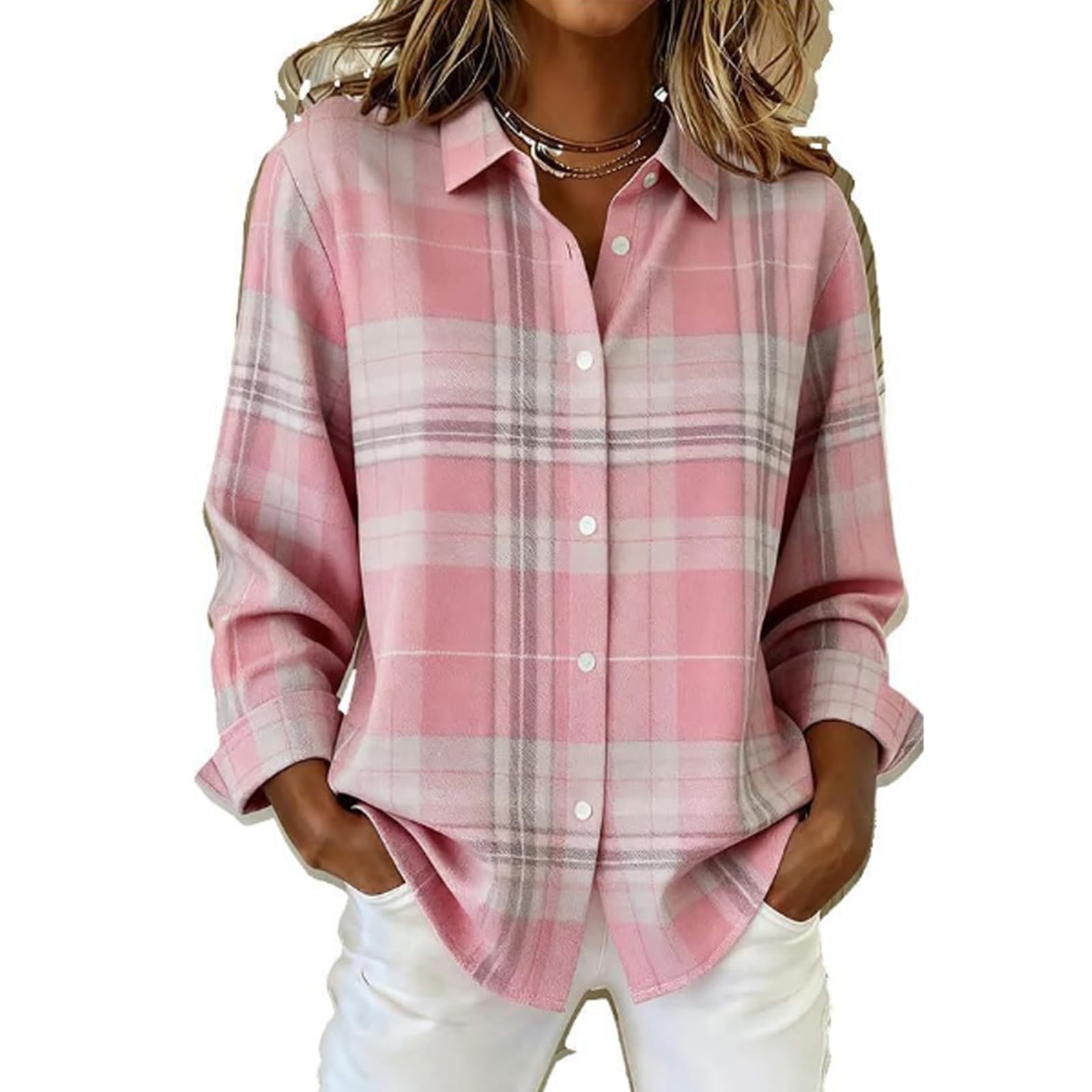 Womens Plaid Print Casual Cotton Buttoned Cardigan Sweater Plaid Knitted Cropped Cardigan Sweater