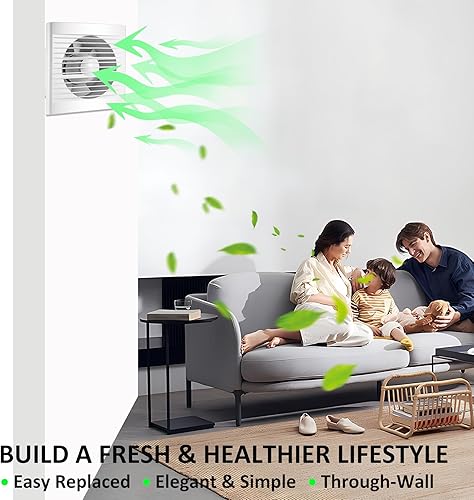 Miniatura 5 de Moonjor Extractor de ventilación de 4 pulgadas, 55CFM 12 W, ventilador extractor de ventilación de montaje en pared para cocina, baño, taller,