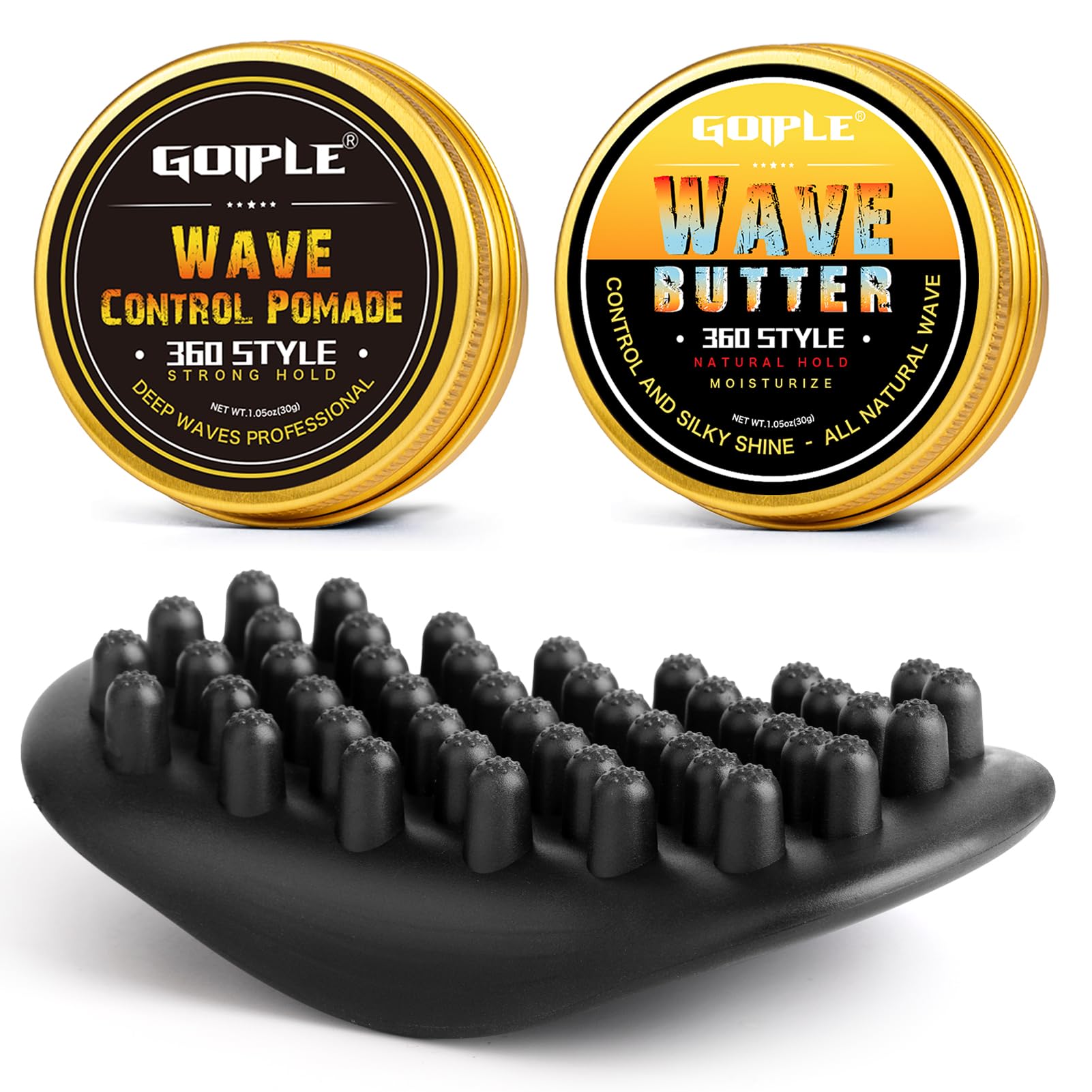 Hair Twist Sponge Brush Wave Pomade for Black Men & Barbers, Washable Afro Curl Brush with Rubber Large Teeth