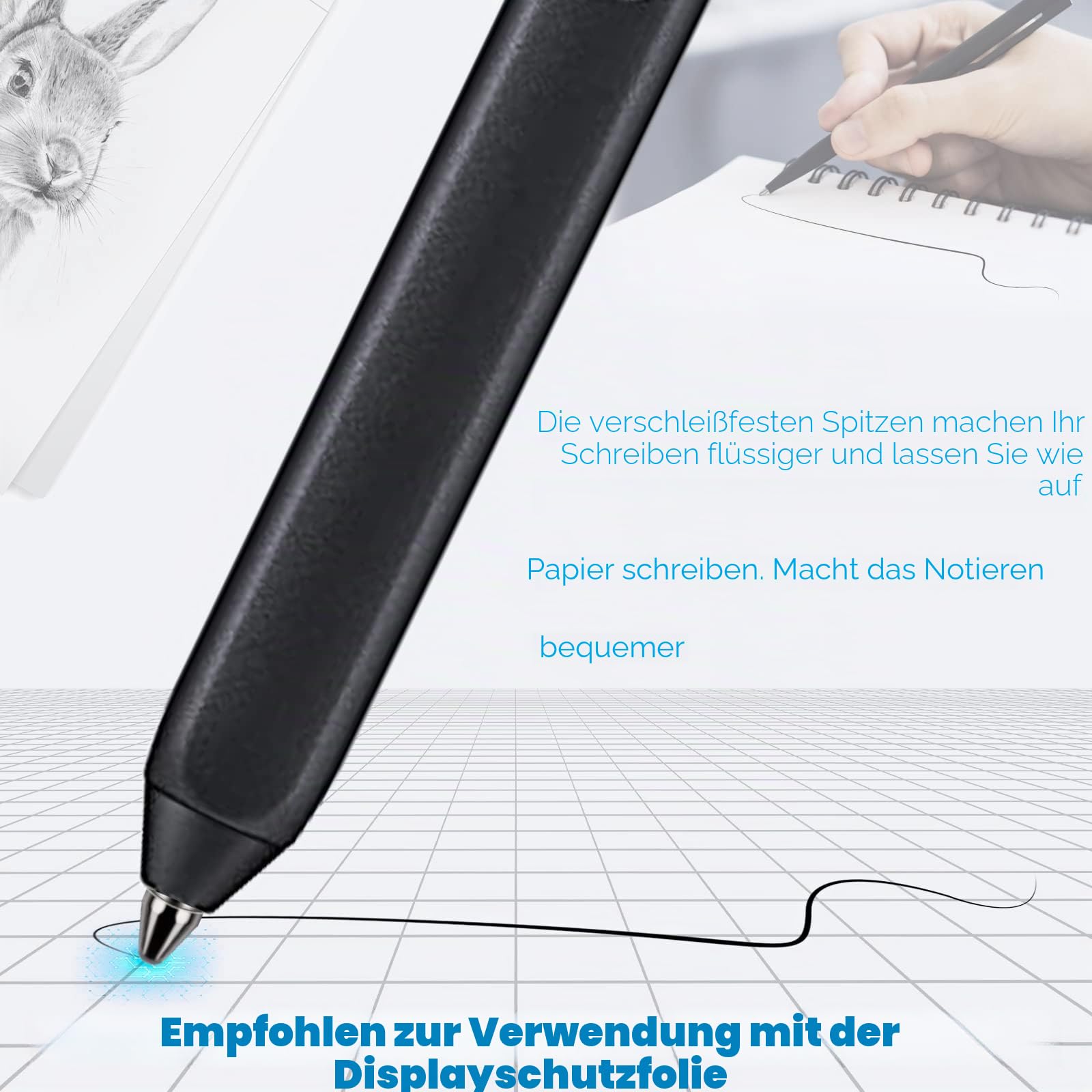 Universelle Passform, kein Abnutzen, feine Titanlegierung, feine Spitzen, kompatibel mit BOOX Pen 2 Pro, iReader, IFLYYTEK, Lamy AL-Star Digitalstift, Ersatzspitzen für eReader Digitalstift, 2 Stück