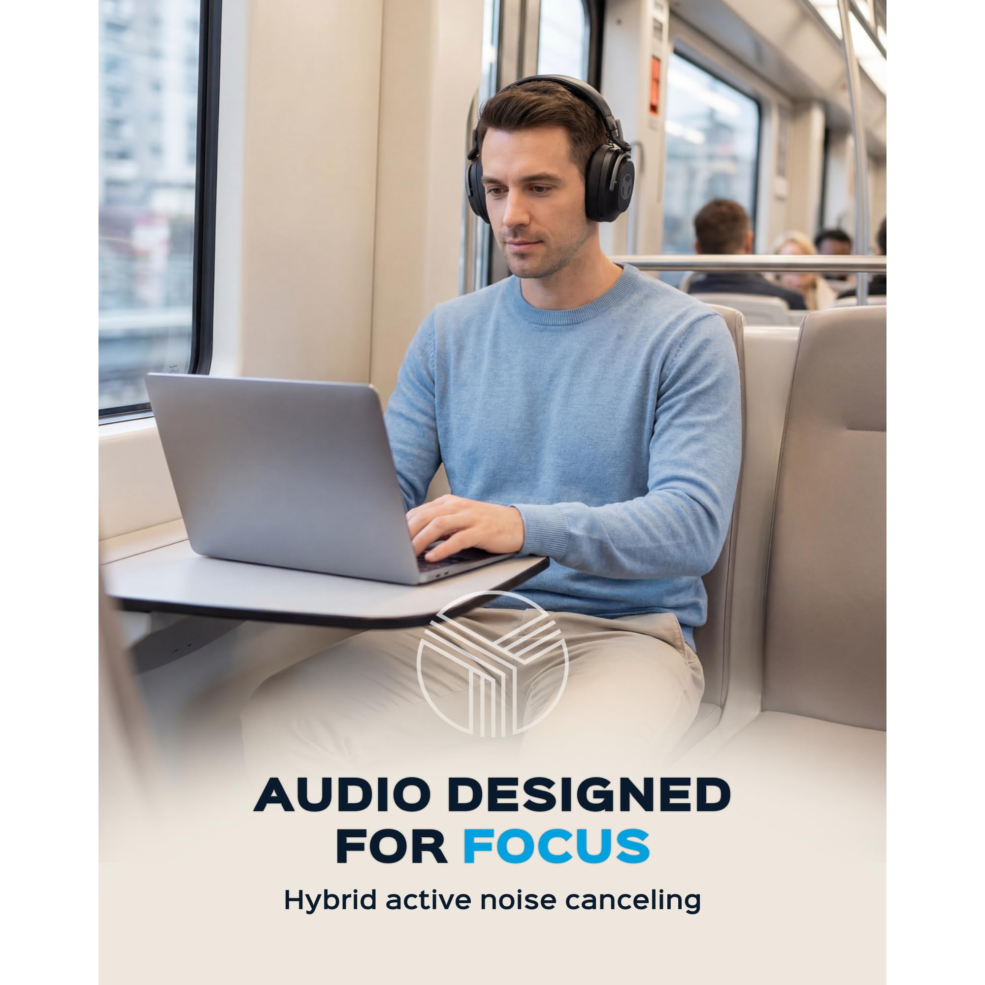 TREBLAB U5 Over Ear Bluetooth Headphones - Noise Cancelling Hybrid ANC - Dettaglio