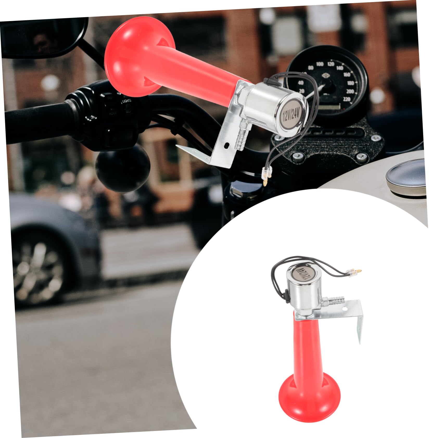 GRIRIW Electric Handlebar Horn for Bicycles Professional Compact Bugle Horn Loud Safety Signal for Mountain and Road Bikes Durable Weather Resistant Bike Accessory