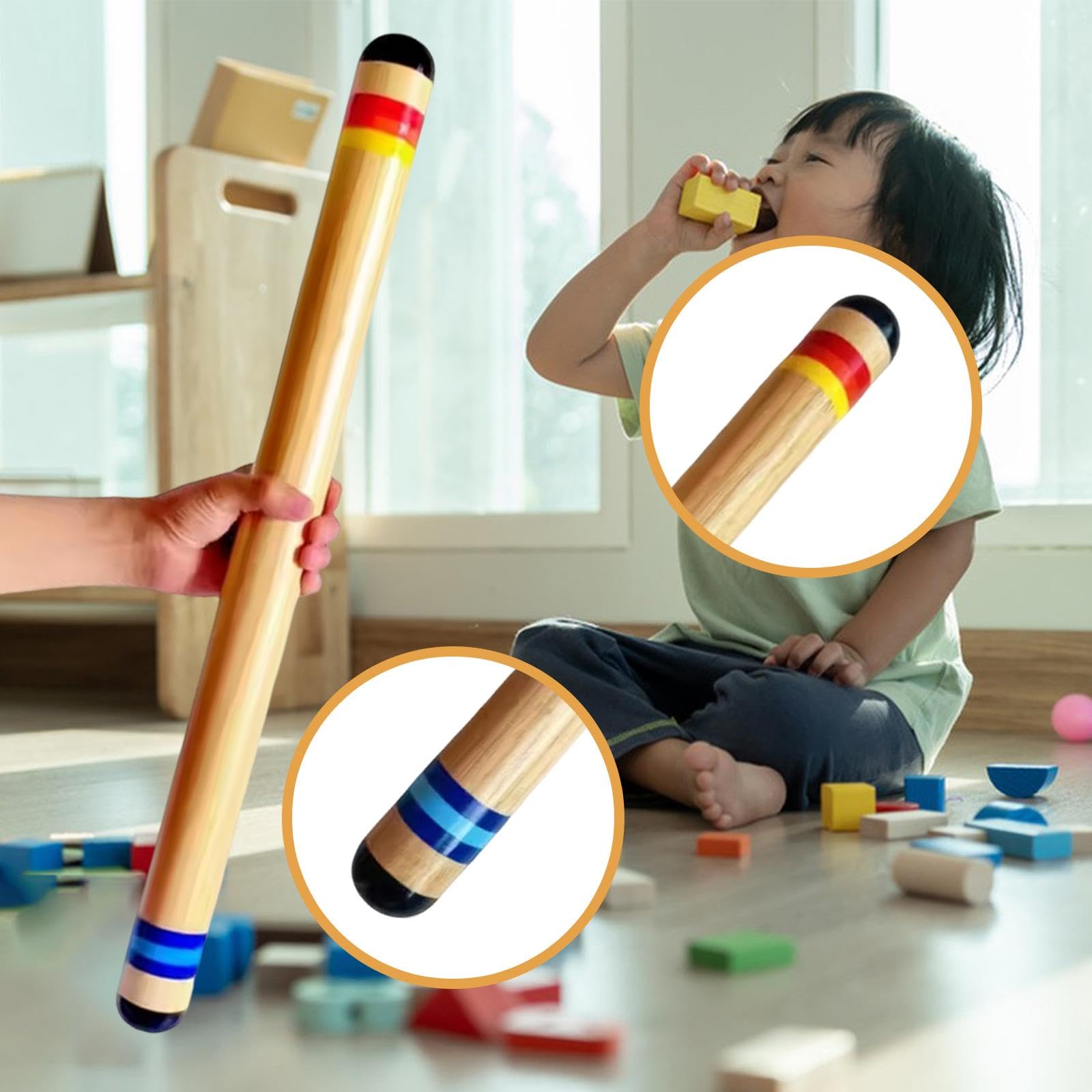 Bâtons de Pluie, Hochet, Tube Musical Rainfall, Instrument de Percussion pour L'éveil Musical, Générateur de Pluie pour Les Tout-Petits, 60cm