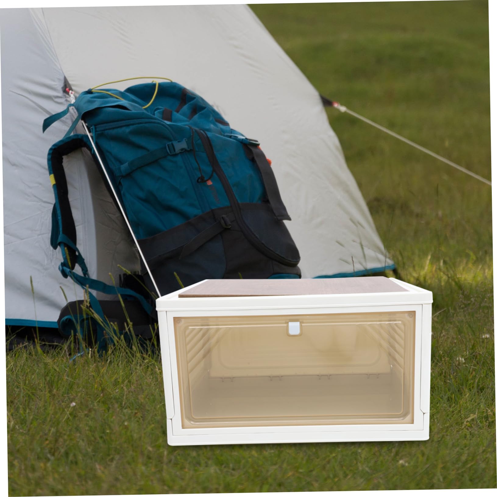 IMIKEYA Faltbare Lagerbehälter Mit Öffnungsfenster Camping-aufbewahrungsbox Multifunktions-organizer Für Camping
