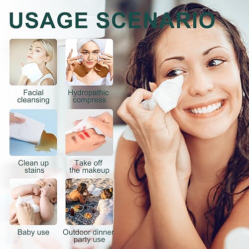 Miniatura 6 de CLOUDROL Toalla facial desechable, toallitas de limpieza de algodón extra gruesas para un cuidado de la piel suave y cómodo, paquete de 2