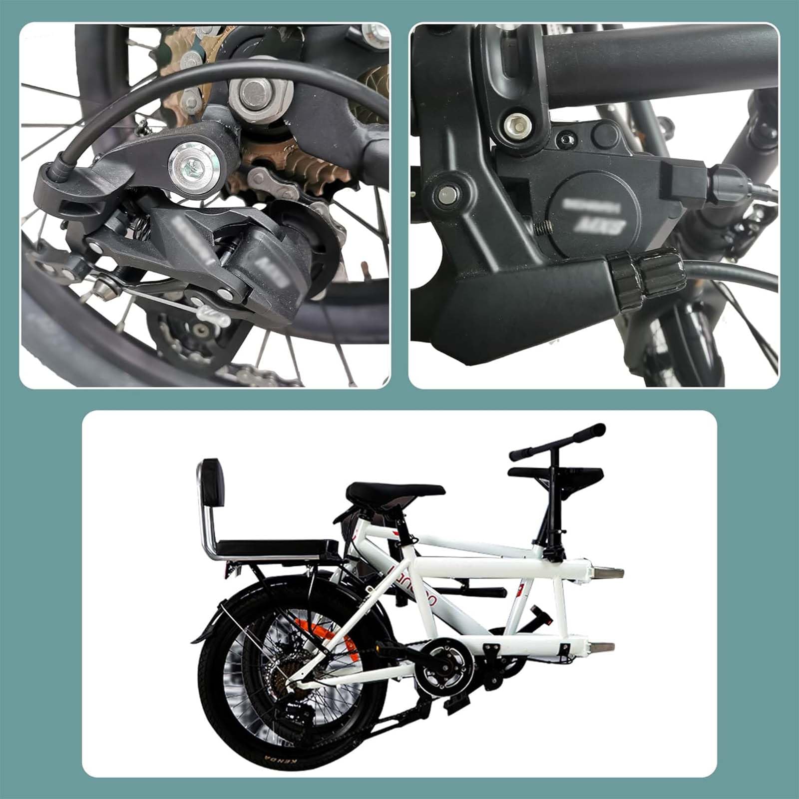Tandem Beach Cruiser Fahrrad für Erwachsene Faltbares Tandem Beach Cruiser Fahrrad für Erwachsene Dreisitzer 7 Gang Maximale Belastung 300 kg Familienreisen und Paarfahrten