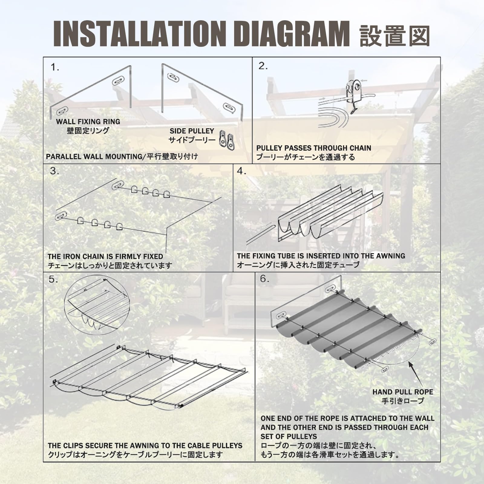 Toldo telescópico ajustable para patios, terrazas, patios y jardines, 1 m x 3 m, cubierta deslizante para pérgola