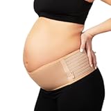 AZMED Maternity Belt Back Support - Adjustable Abdominal Binder for Pregnancy - Belly Band for Pelvic&comma; Waist & Lower Back Comfort - Fits Up to 46 Inches - Beige