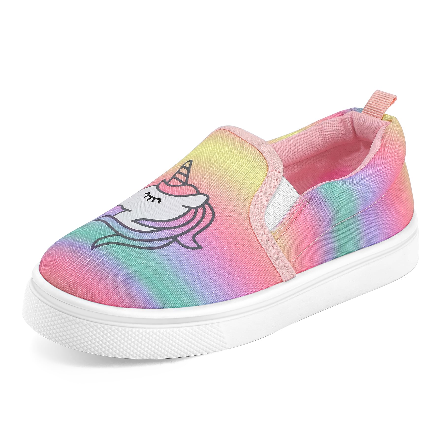 K KomForme Toddler Girls Boys Shoes Little Kids Slip on Canvas Sneakers for Running/Walking