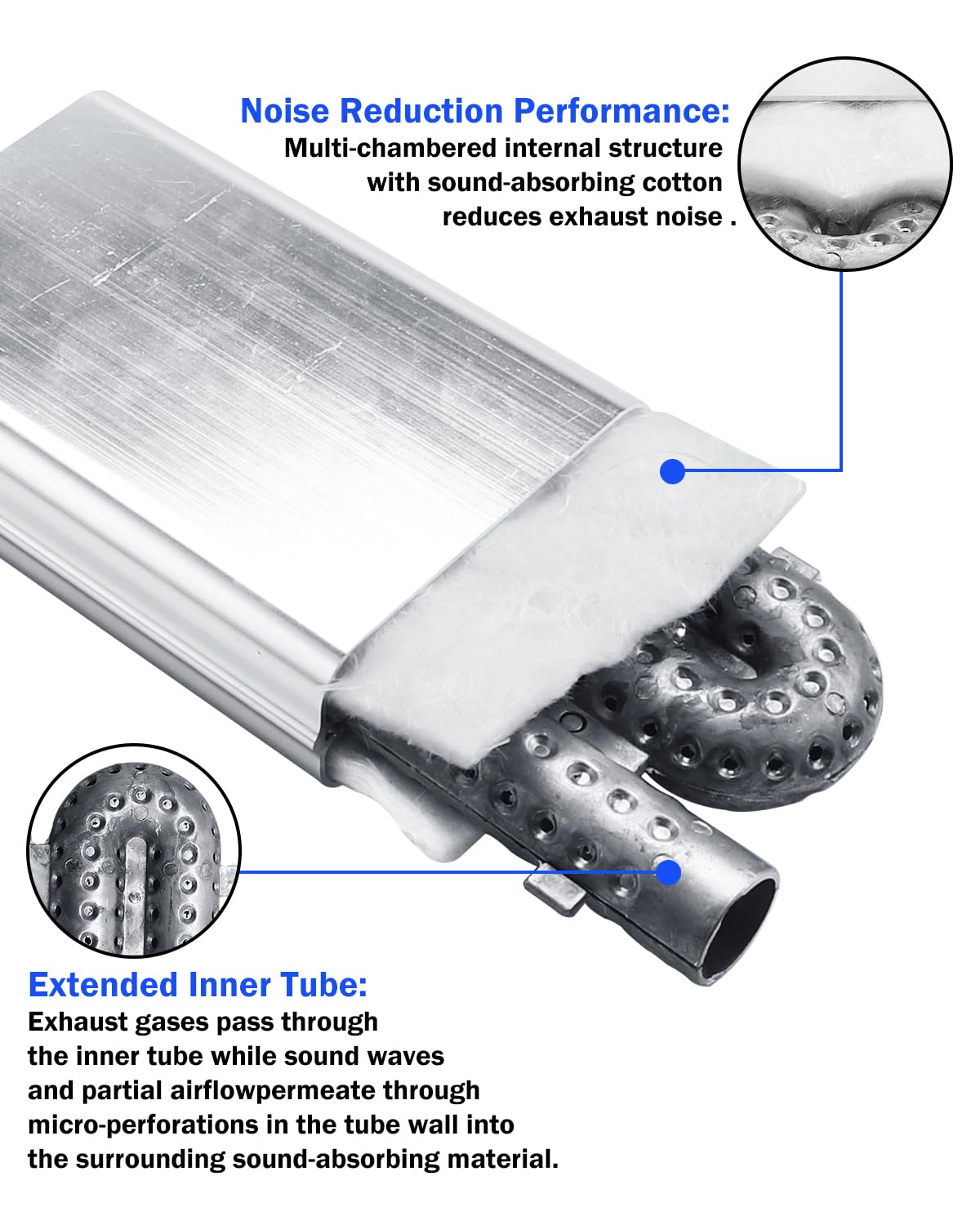 Erato Silenziatore di Scarico 24mm per Riscaldamento da Sosta Silenziatore in Lega di Alluminio Argento per Gruppi Elettrogeni di Emergenza Silenziatore per Riscaldatori Diesel Sistema di Scarico