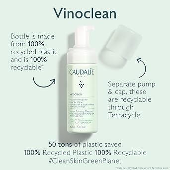 Caudalie Vinoclean Gentle Instant Foaming Facial Cleanser for All Skin Types