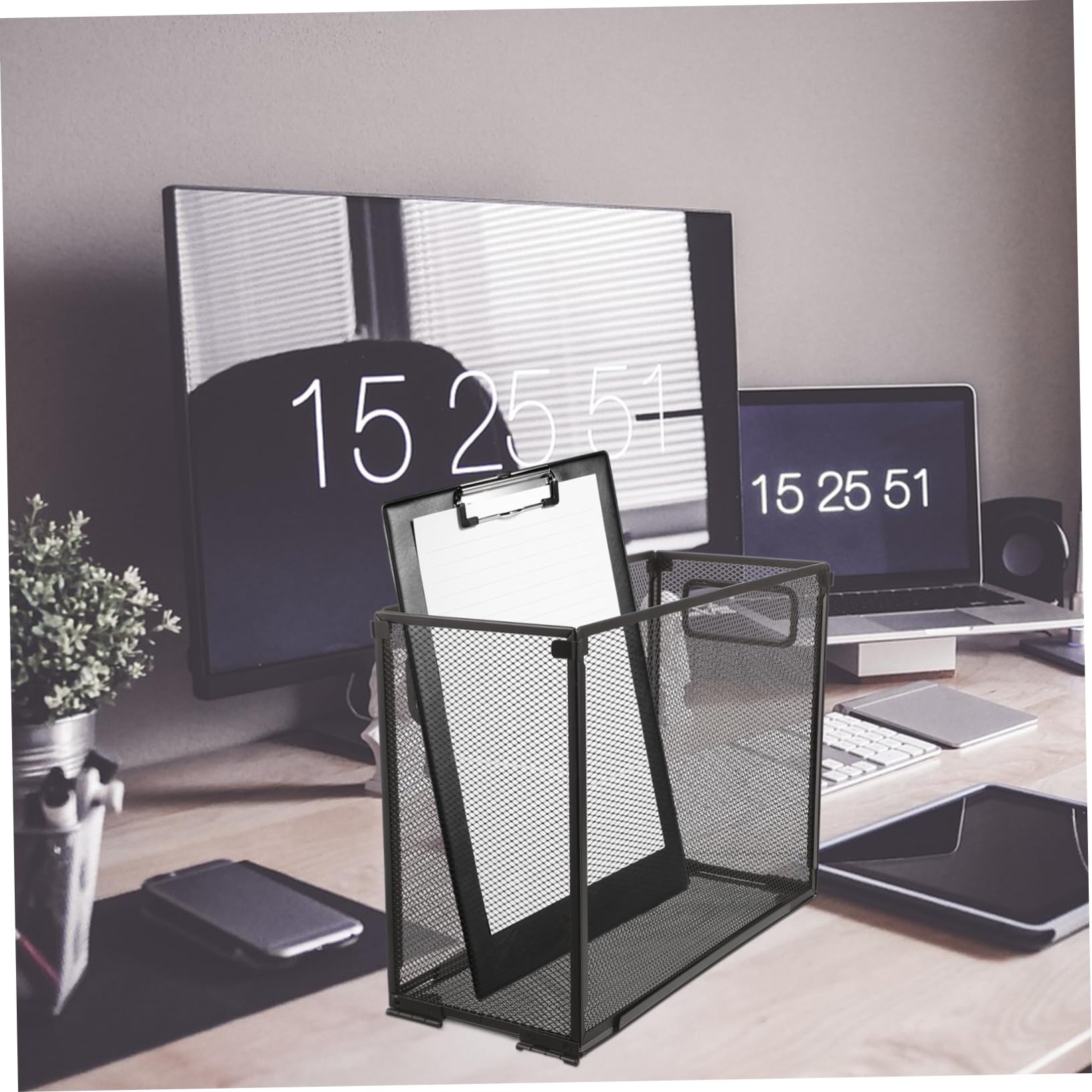 DOITOOL Mesh File Holder Book Storage Rack Cardboard Paper Organizer Desk File Organizer Office Magazine Holder for Desk