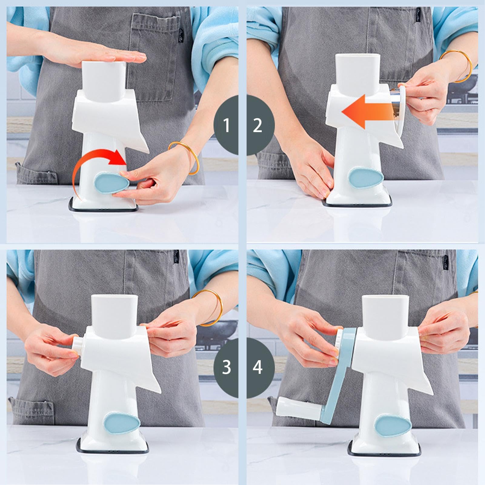 Rallador De Queso Rebanadora Manual Multifuncional Para Alimentos | Rallador De Queso Con Manivela Manual Para Frutas Patata Zanahoria Casa Restaurante Cocina