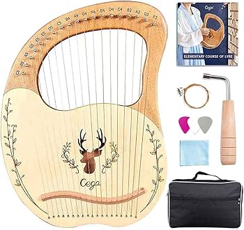 Amazon | ライアー ハープ 19弦 木製竪琴 ハープ マホガニーウッド 心