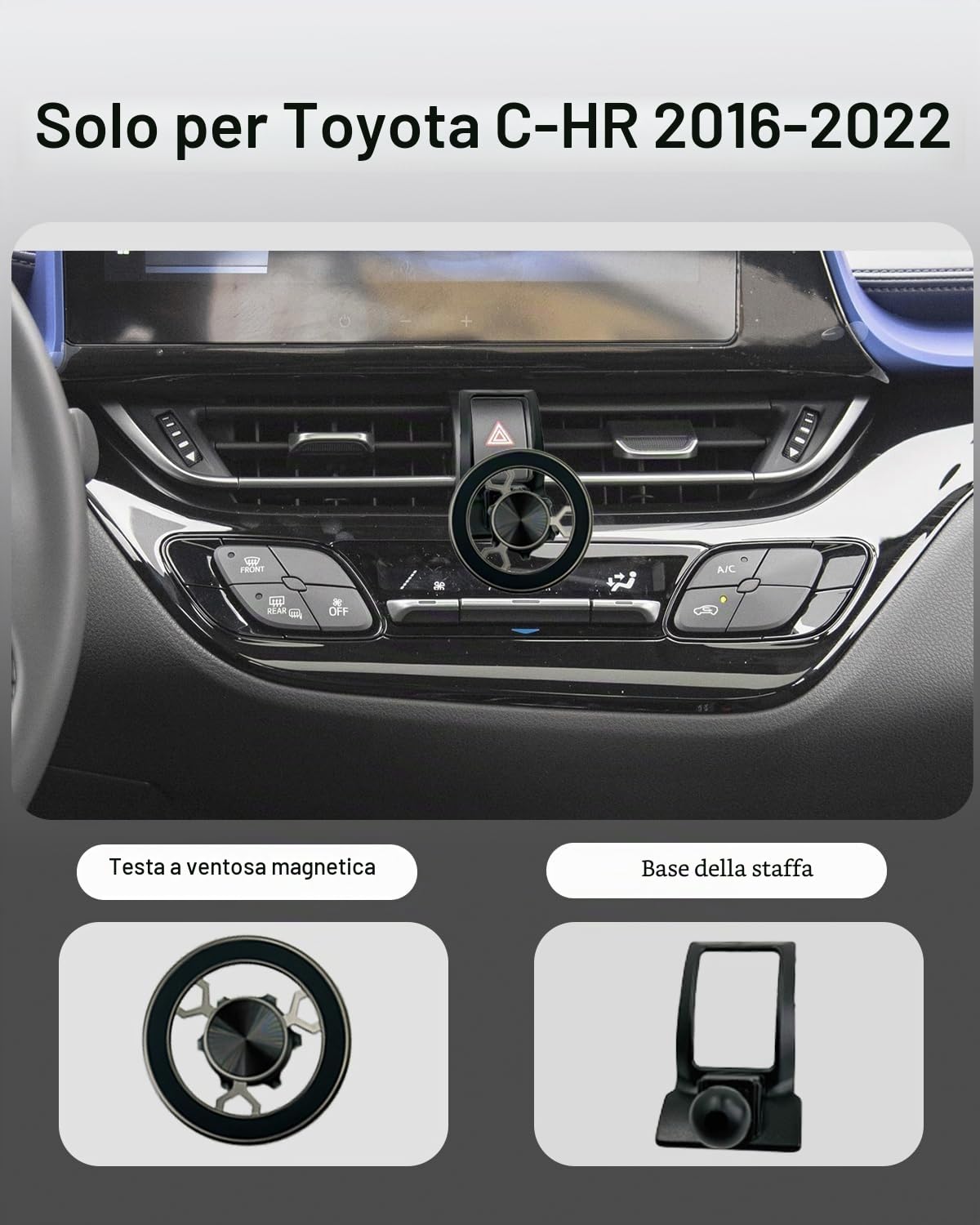 Supporto Magnetico per Auto per CHR 2018-2023, Ultra Magnetico Rotazione a 360° Supporto per Auto per iPhone 17 16 15 14 13 12 Pro Max
