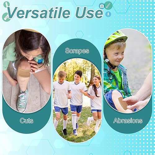 Miniatura 4 de 30 vendajes adhesivos extra grandes de 6 x 3 pulgadas y 5 x 3 pulgadas, vendaje adhesivo grande con almohadillas antiadherentes, vendajes grandes de